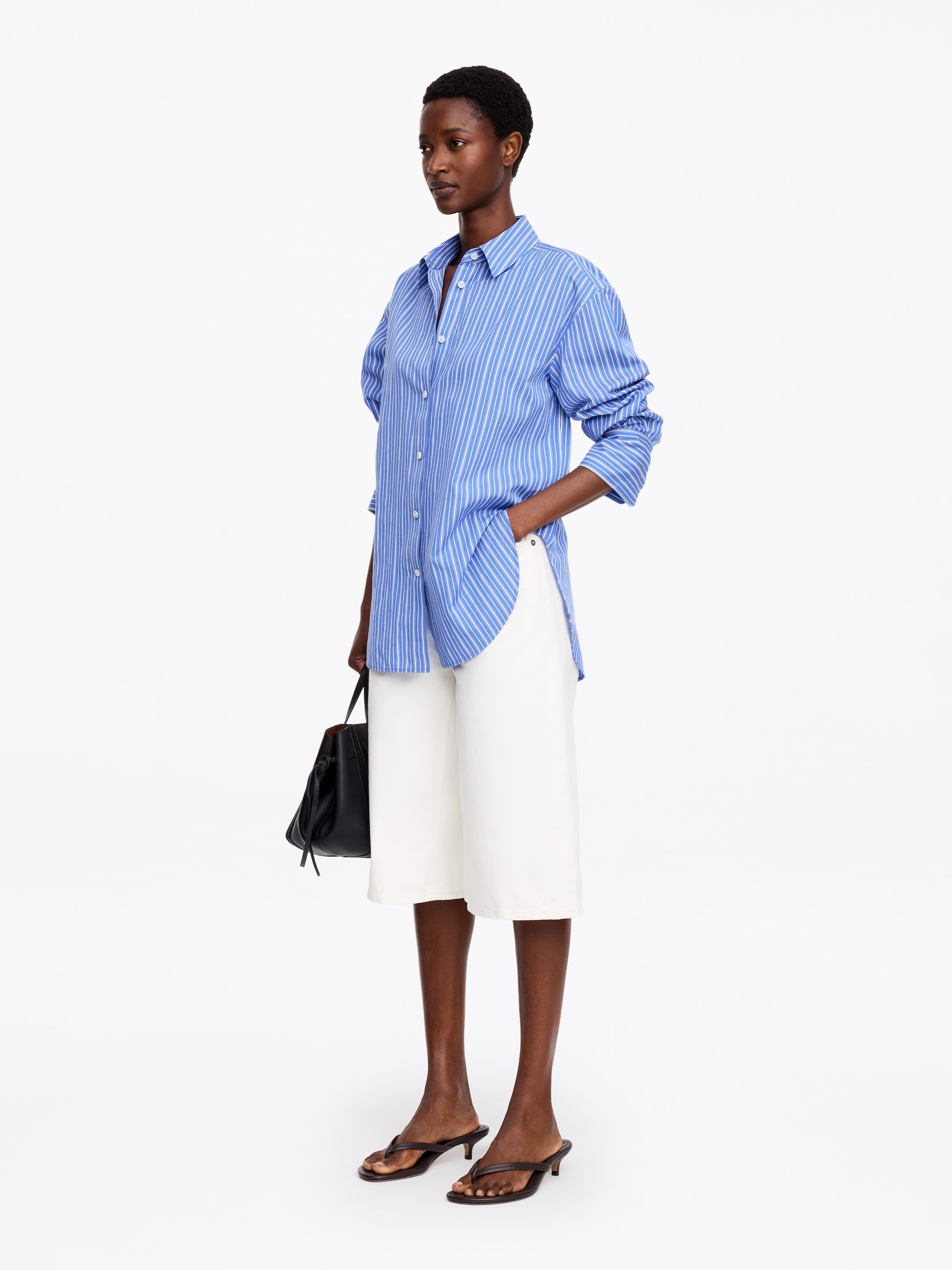 Camisa amplia de algodón y seda - Azul - Corte holgado - Women - StillMedia/Lookbook - 4