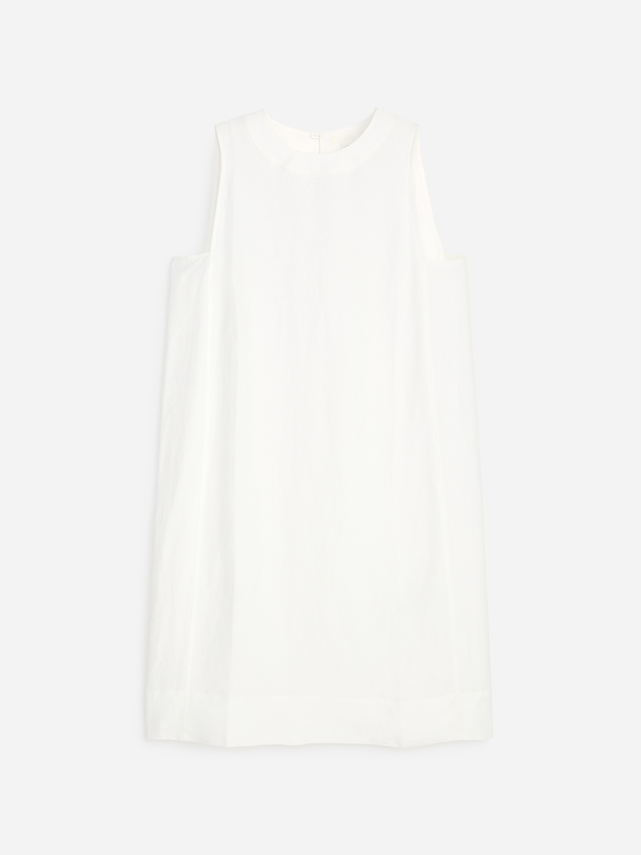 Straight-Cut Mini Dress - White