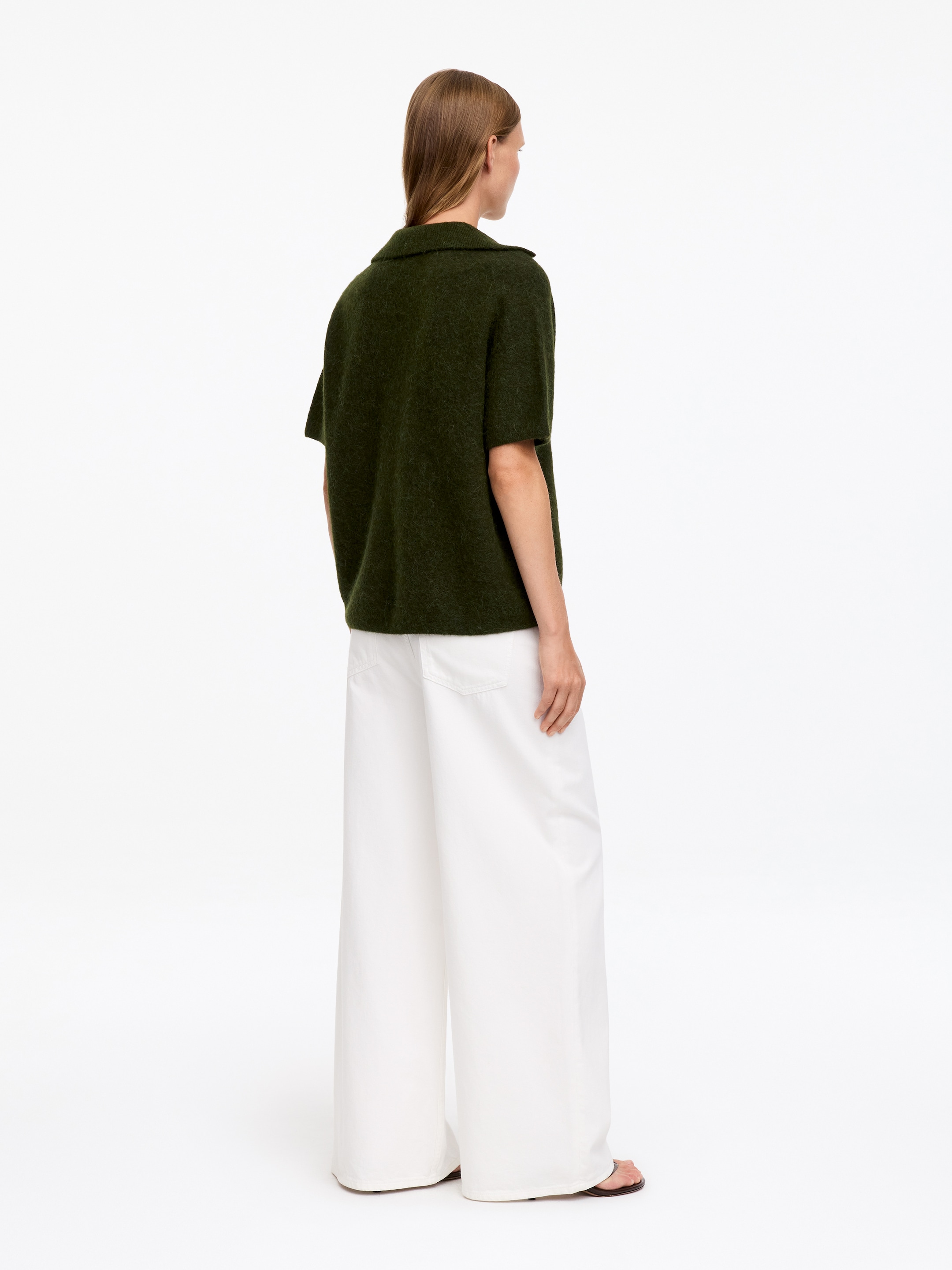 Maglione in stile polo - Verde scuro - Loose fit - women - StillMedia/Lookbook - 2