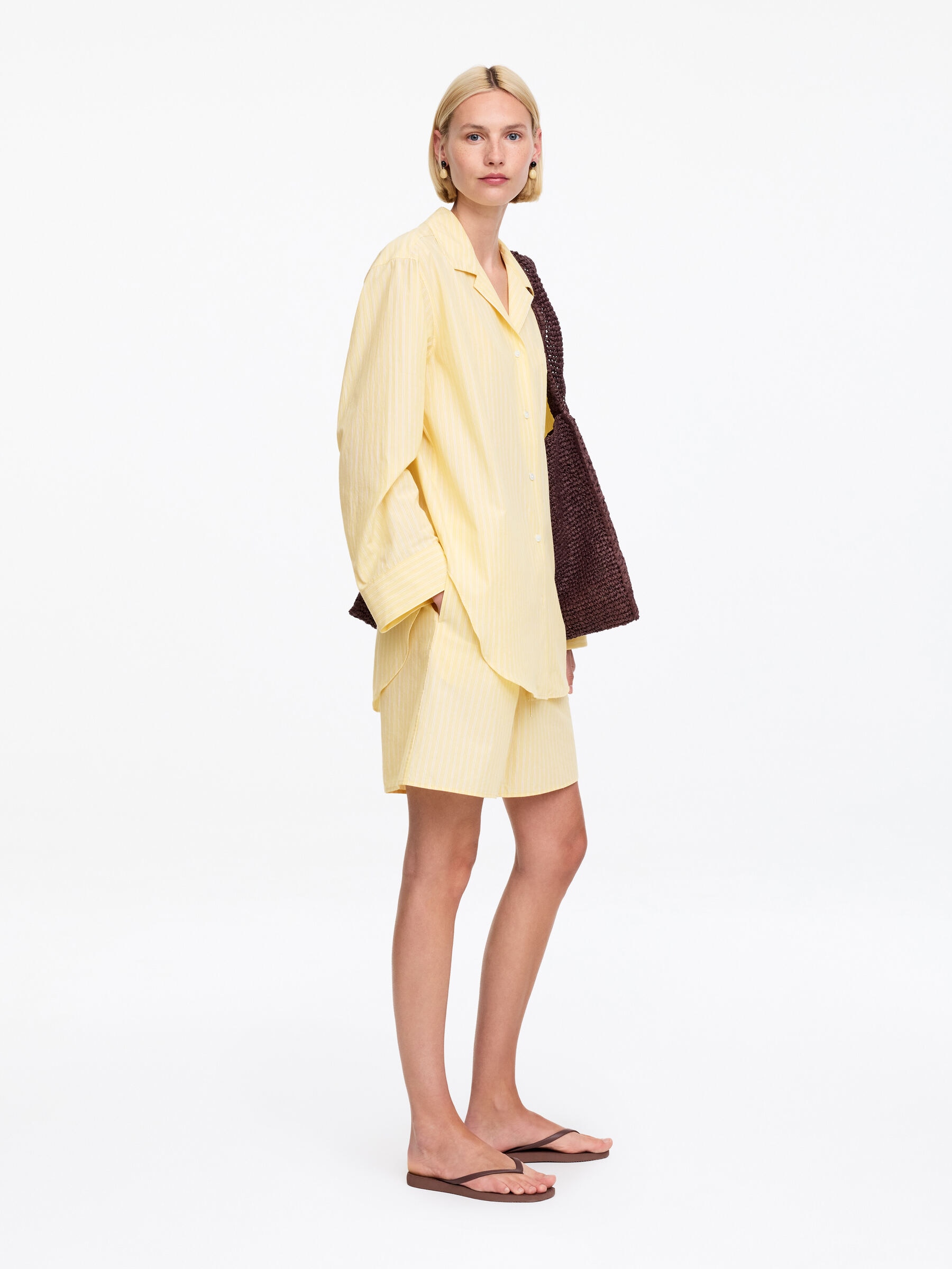 Poplin Resort Shirt - Yellow - Loose fit - Women - StillMedia/Lookbook - 5