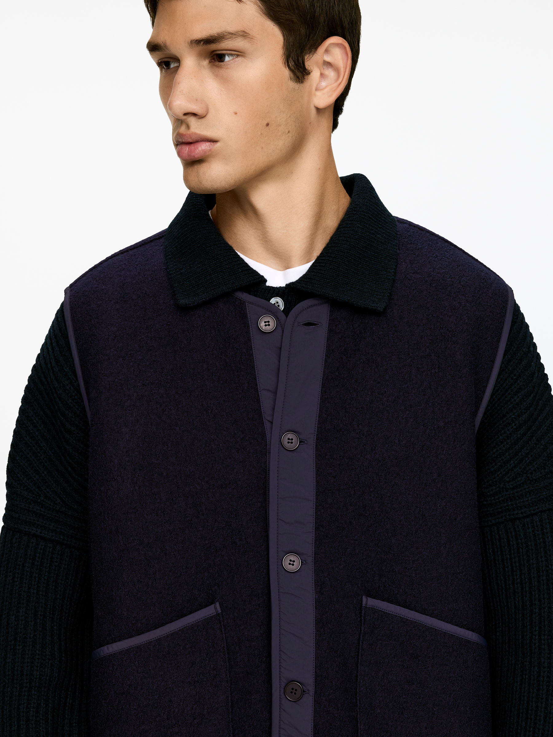 2-in-1 Wool Vest - Dark Blue - Regular fit - Men - StillMedia/Lookbook - 3