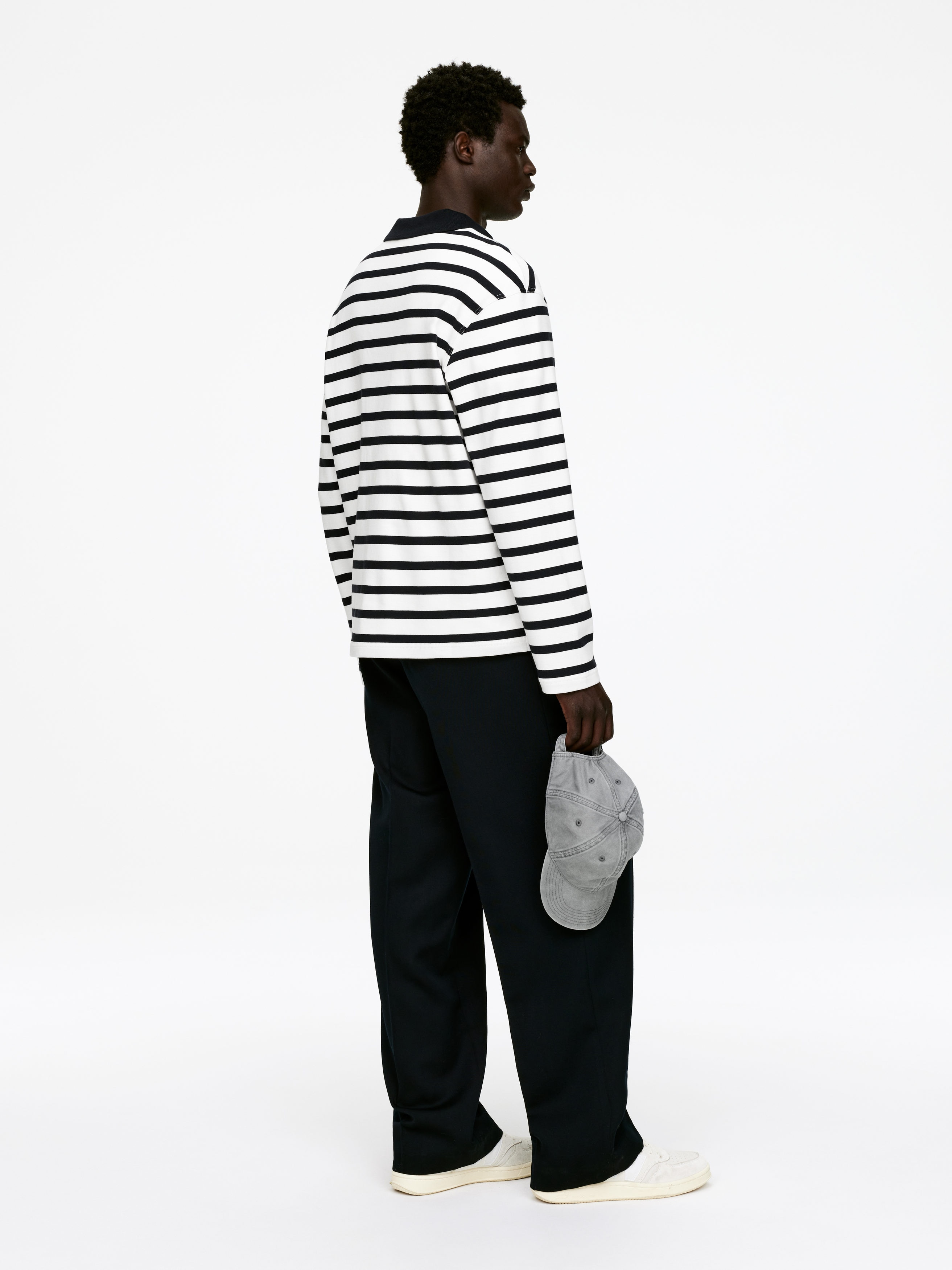 Long-Sleeve Polo Shirt - White/Dark Blue - Regular fit - Men - StillMedia/Lookbook - 6