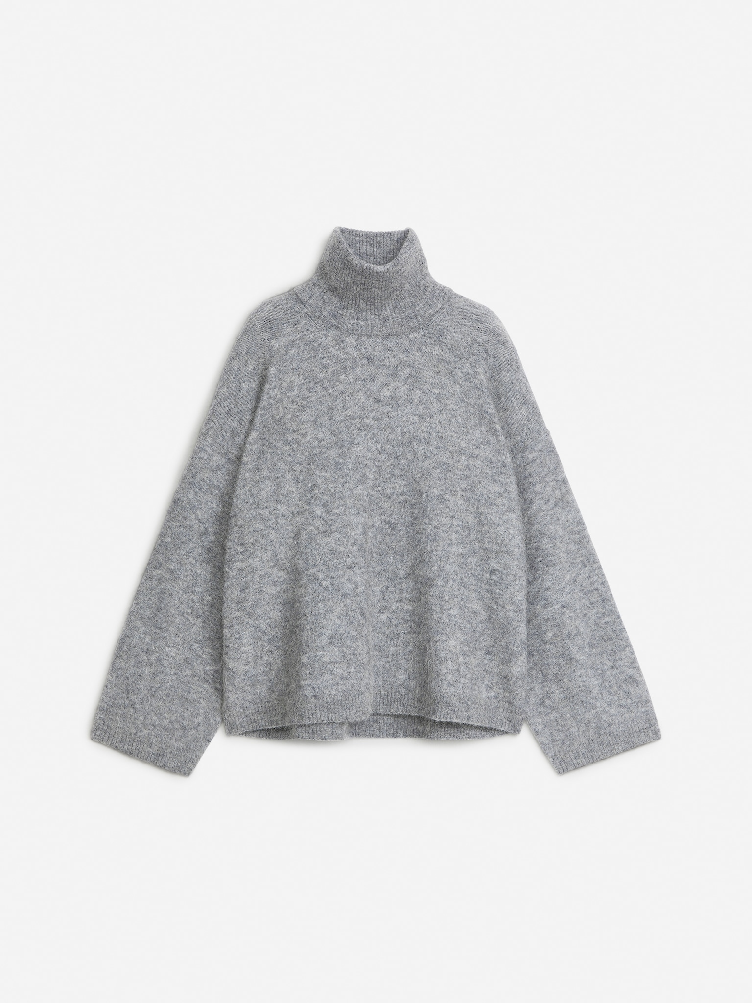 Rollkragenpullover - Grau/Schwarz/Graubraun meliert