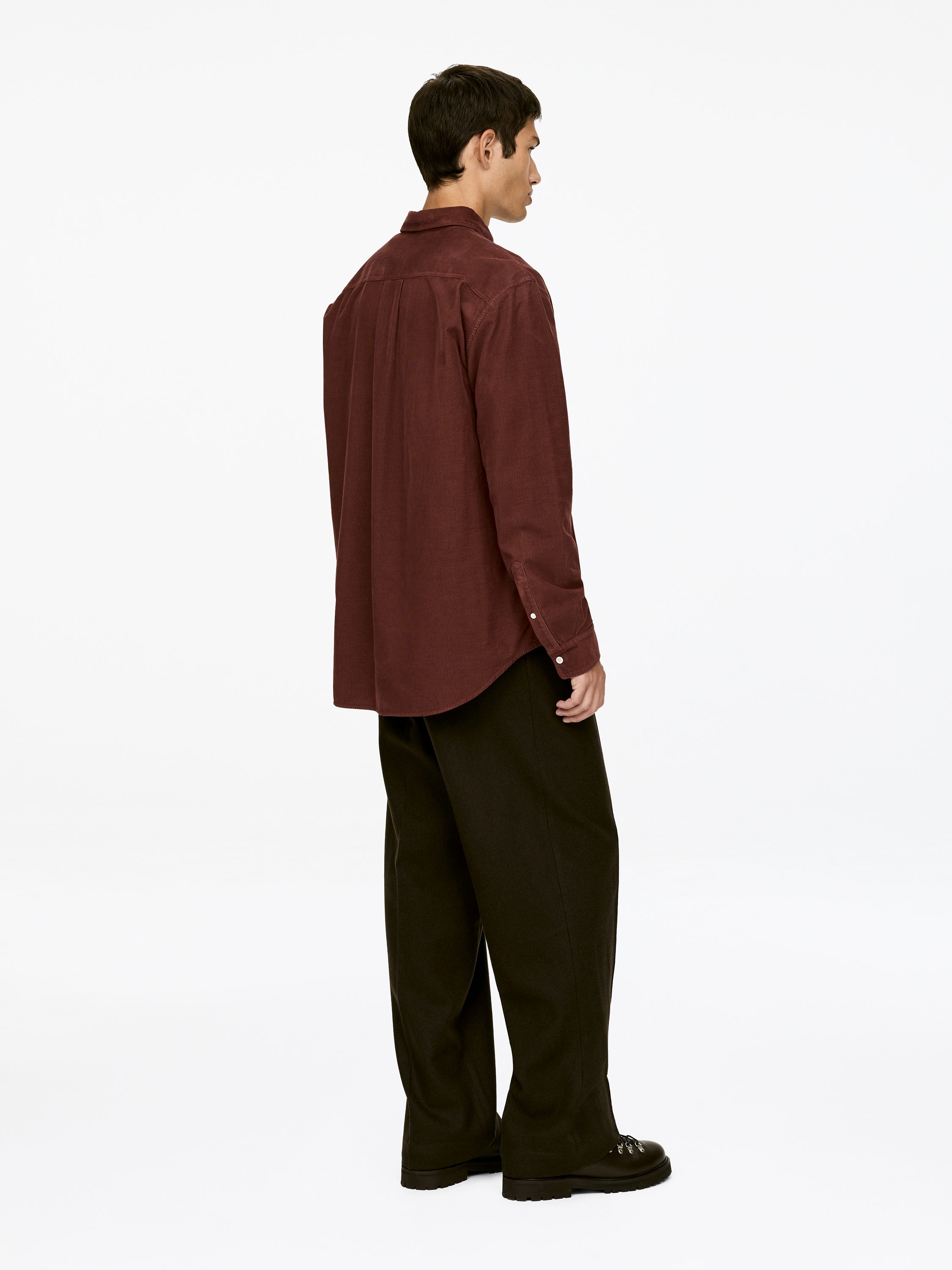 Relaxed Corduroy Shirt - Reddish Brown - Relaxed fit - Men - StillMedia/Lookbook - 5