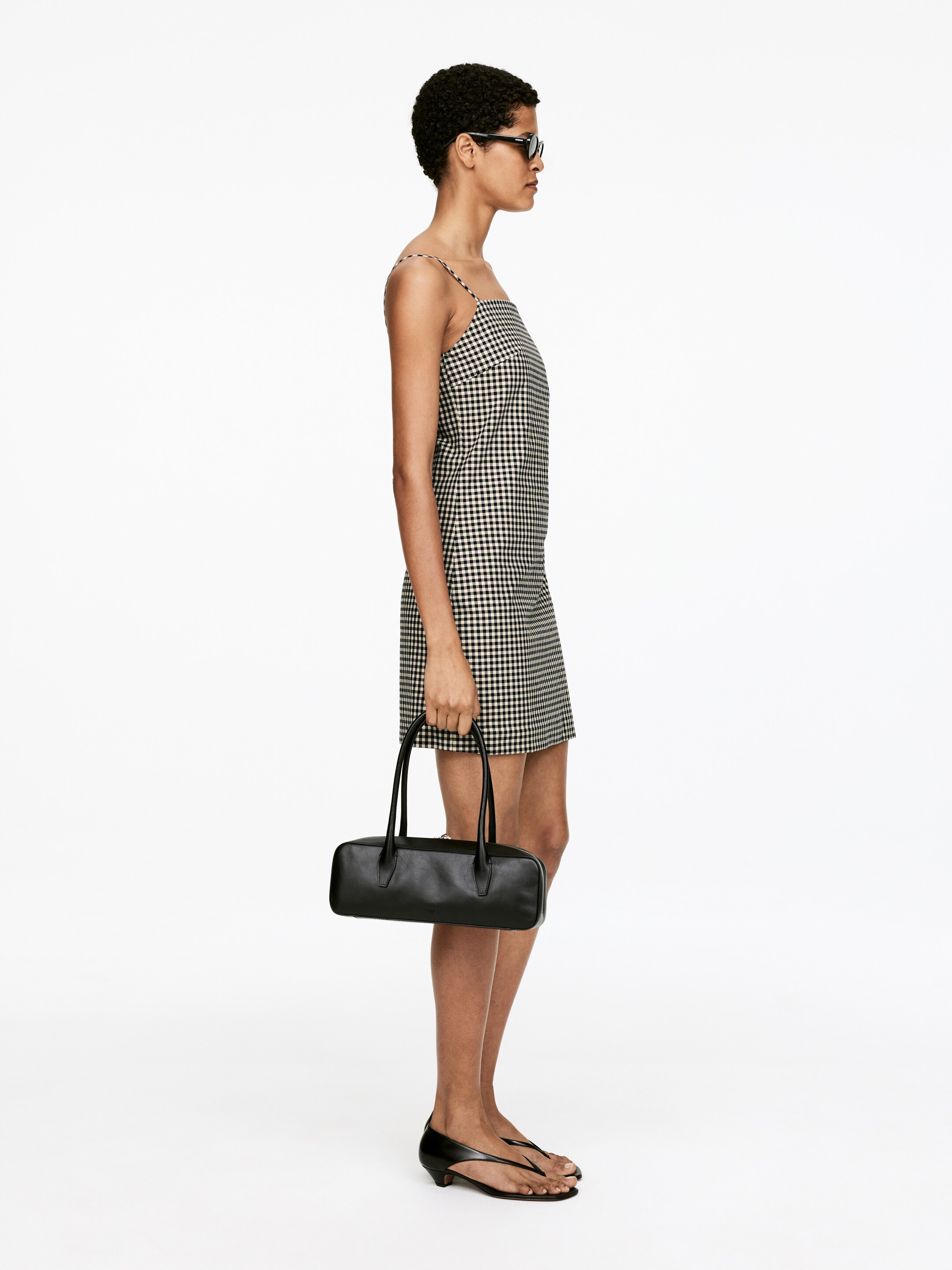 Agrandir l'image: Robe courte à carreaux vichy - Bleu foncé/Beige - FEMME | H&M BE 2