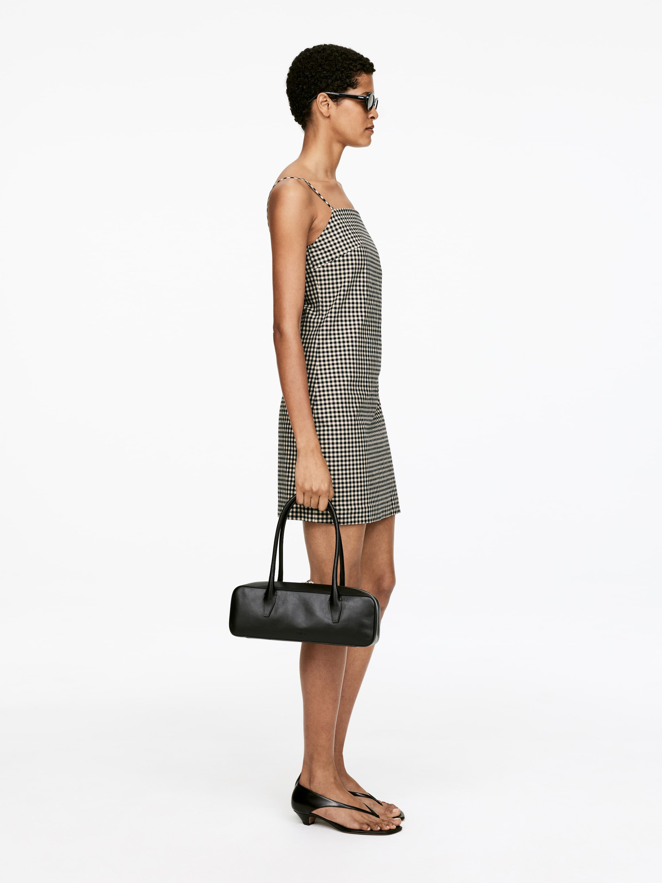 Agrandir l'image: Robe courte à carreaux vichy - Bleu foncé/Beige - FEMME | H&M FR 2