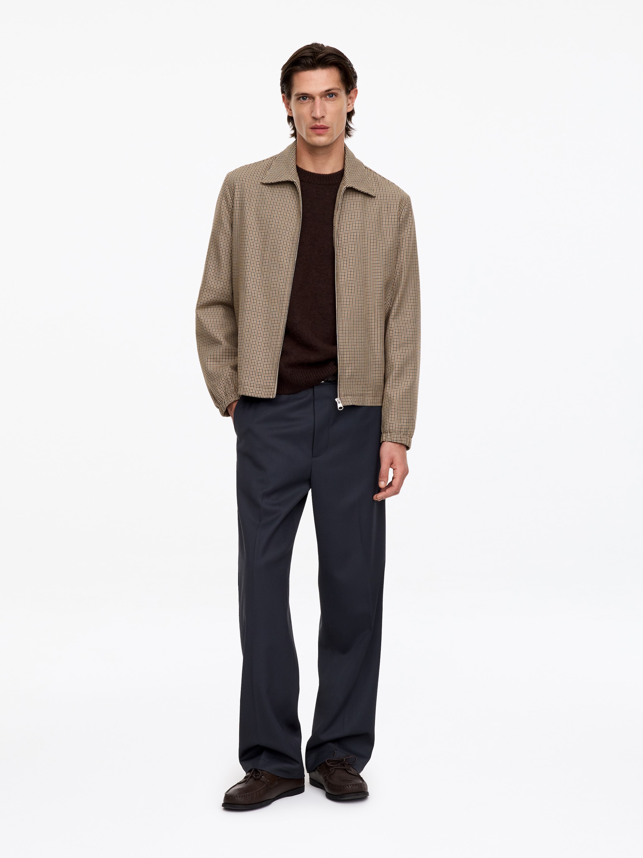 Short Cotton Jacket-Brown-21094