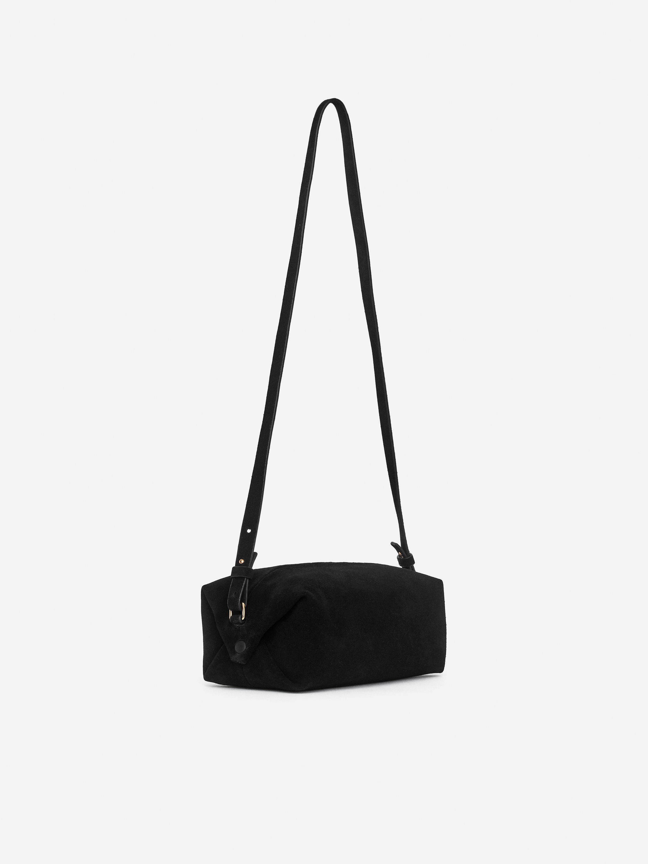 Suede Crossbody Bag - Black - Women - StillMedia/DescriptiveStillLife - 5