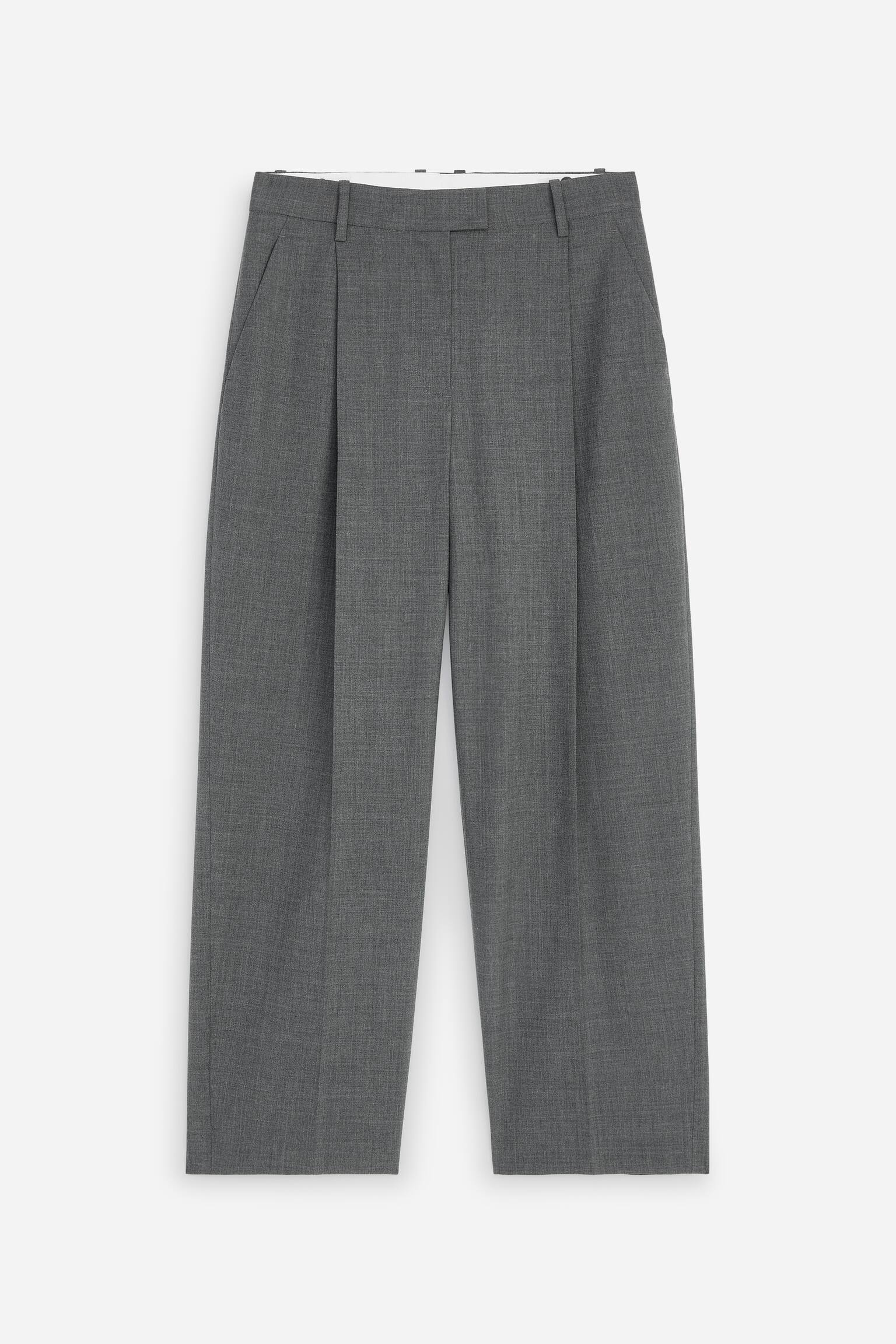 Bundfaltenhose aus Wollmischung - Grau