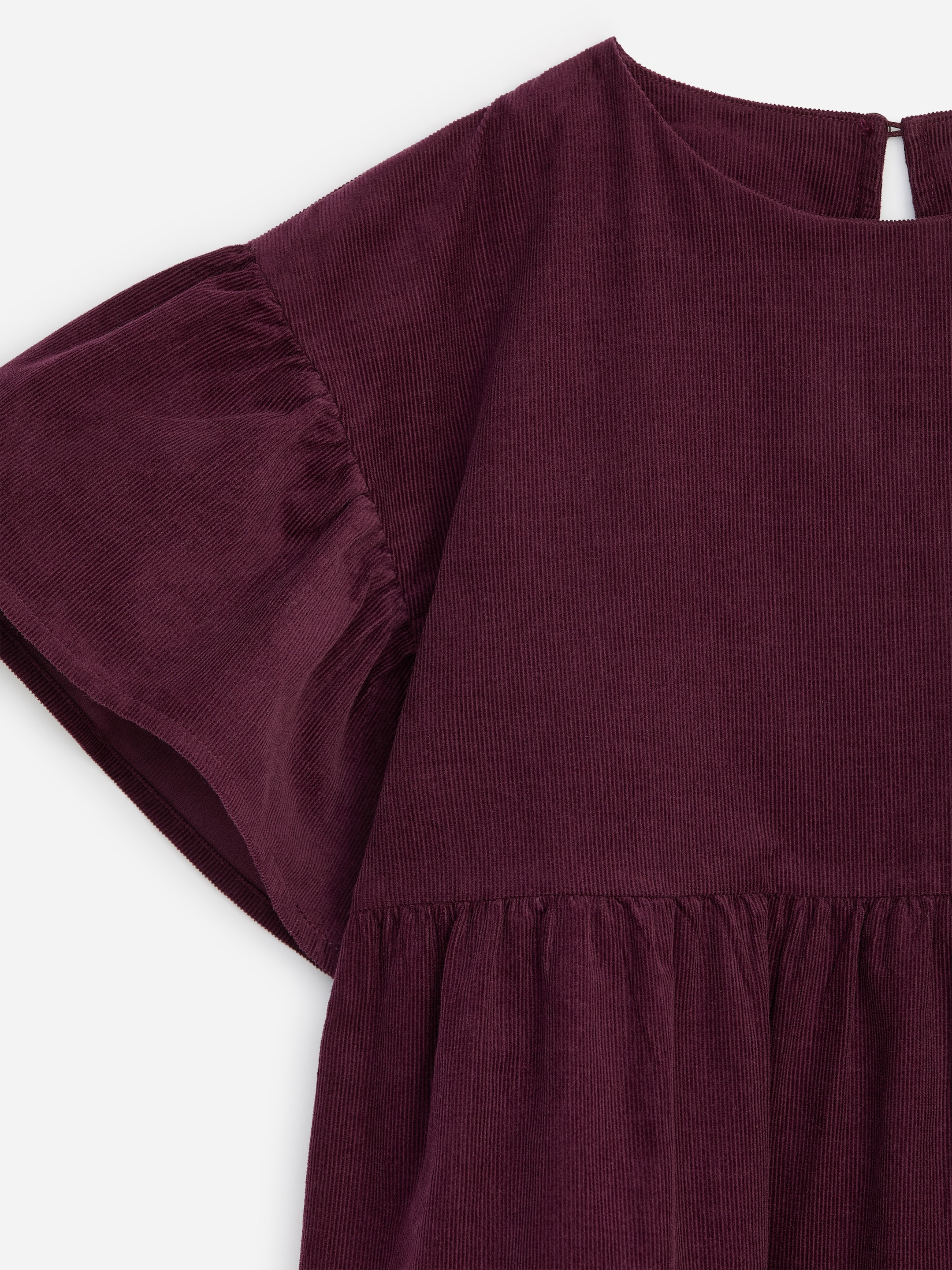 Frill Corduroy Dress - Burgundy - Relaxed fit - children - StillMedia/DescriptiveDetail - 1