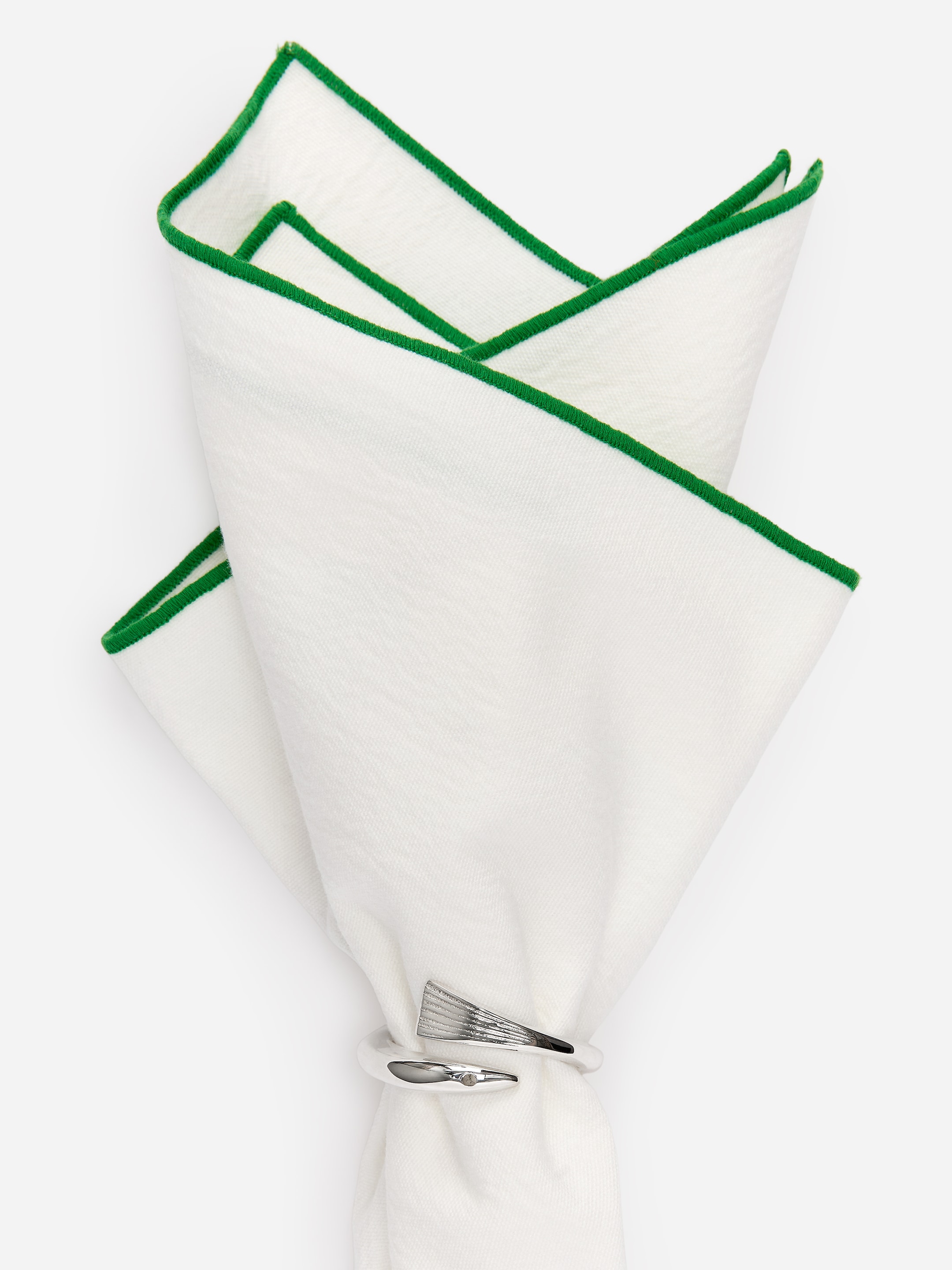 Baumwollservietten, 2er-Set – Weiß/Grün – ARKET DE