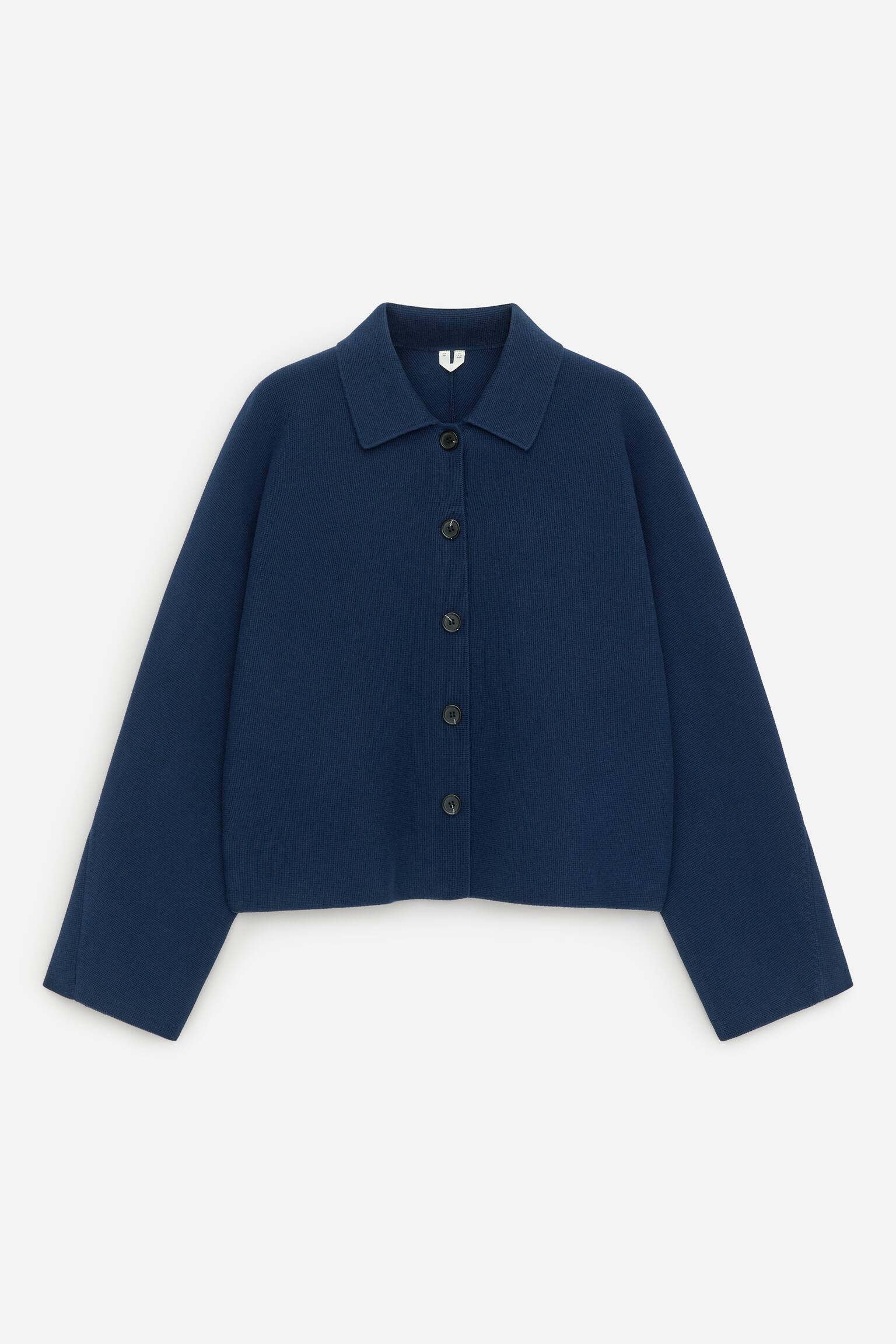 Pletená bavlněná bunda - Tmavě modrá/Béžová - 2