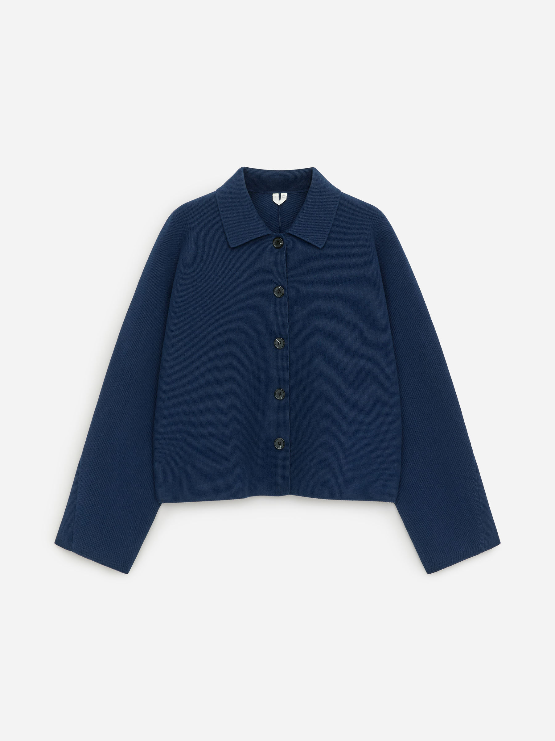 Knitted Cotton Jacket - Dark Blue - Loose fit - Women - StillMedia/DescriptiveStillLife - 2