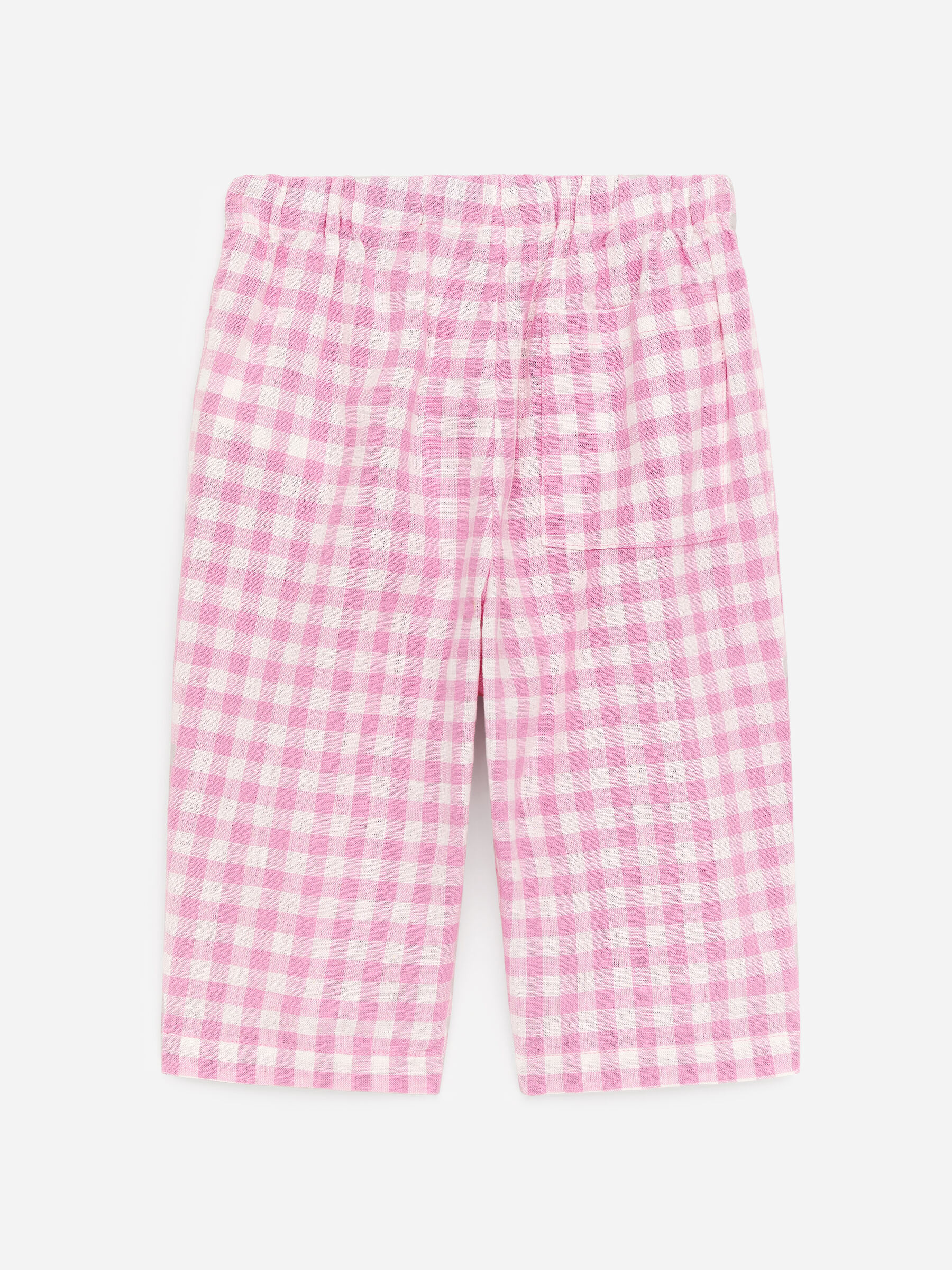 Linen-Cotton Trousers - Pink/White - Loose fit - Children - StillMedia/DescriptiveStillLife - 1