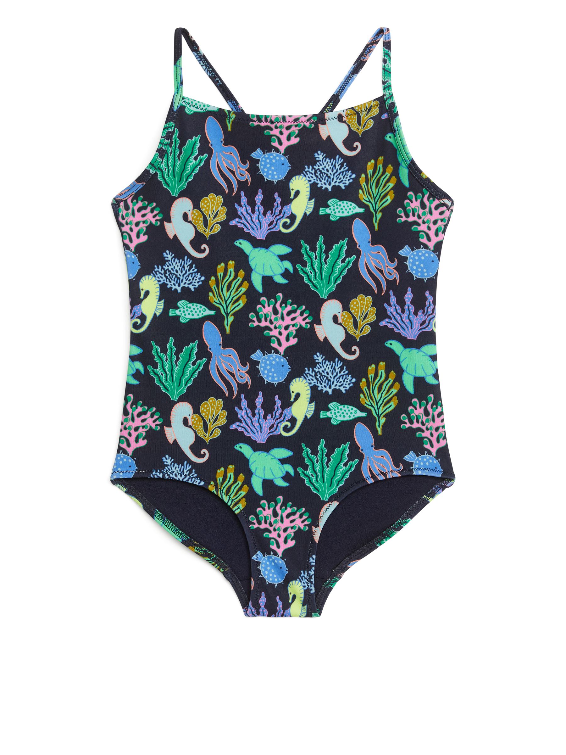 Badeanzug mit gekreuzten Trägern hinten - Mehrfarbig/Korallen - Regular Fit - Kinder - StillMedia/DescriptiveStillLife - 2