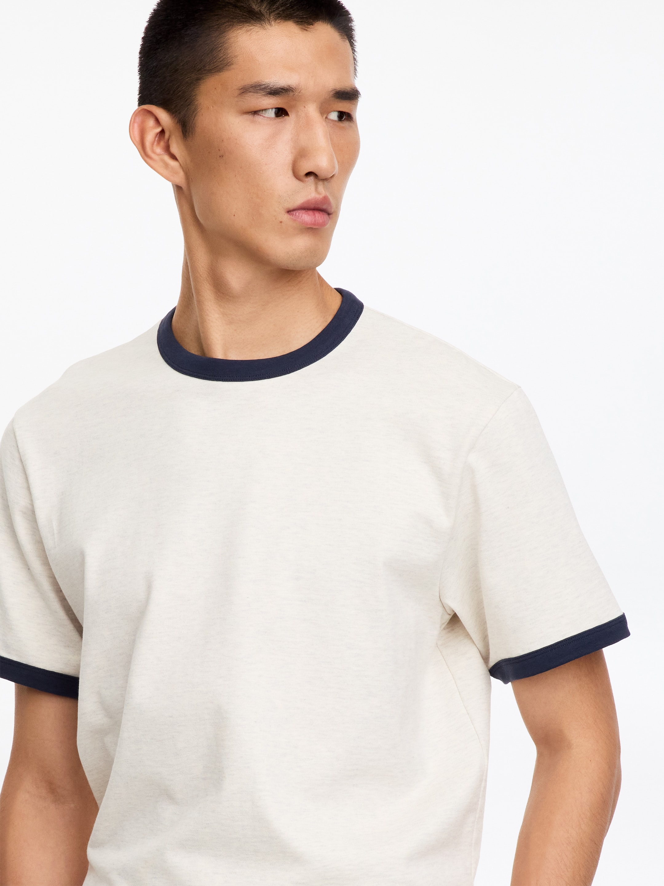 Camiseta entallada - Avena jaspeada/negro - Corte estándar - men - StillMedia/Lookbook - 7