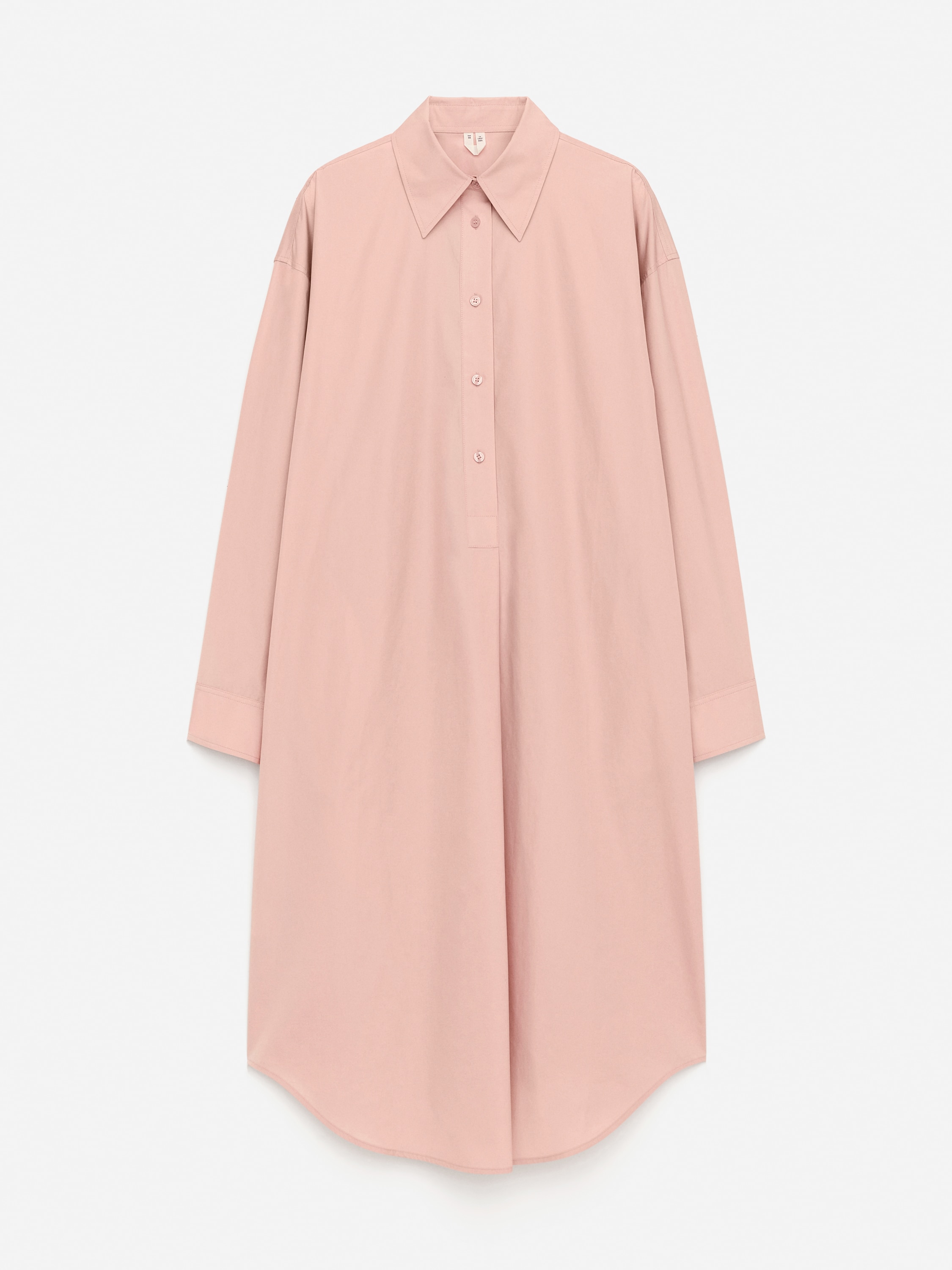 Oversize košilové šaty - Jemně růžová/světle modrá