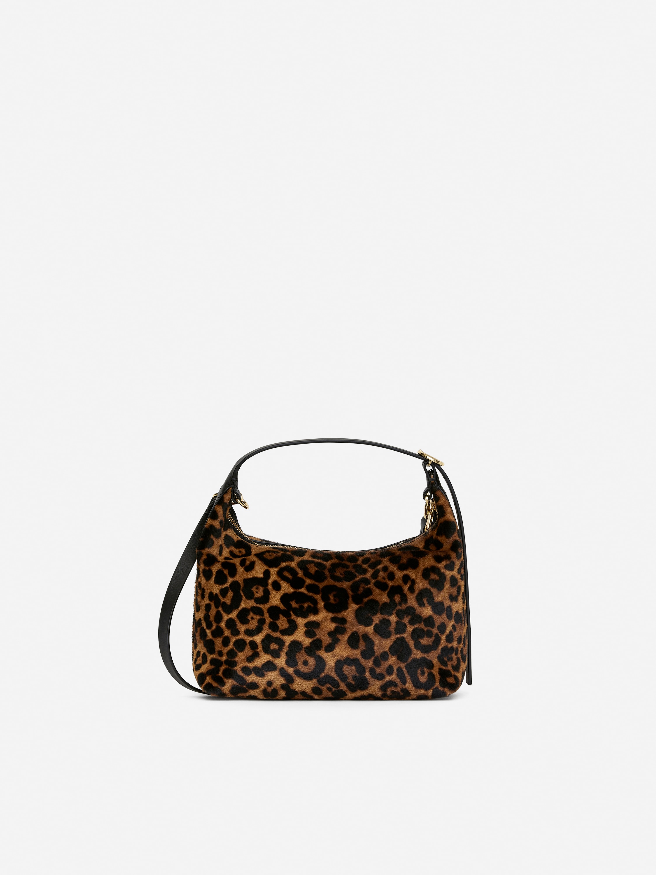 Sac carré en cuir - Marron/Noir