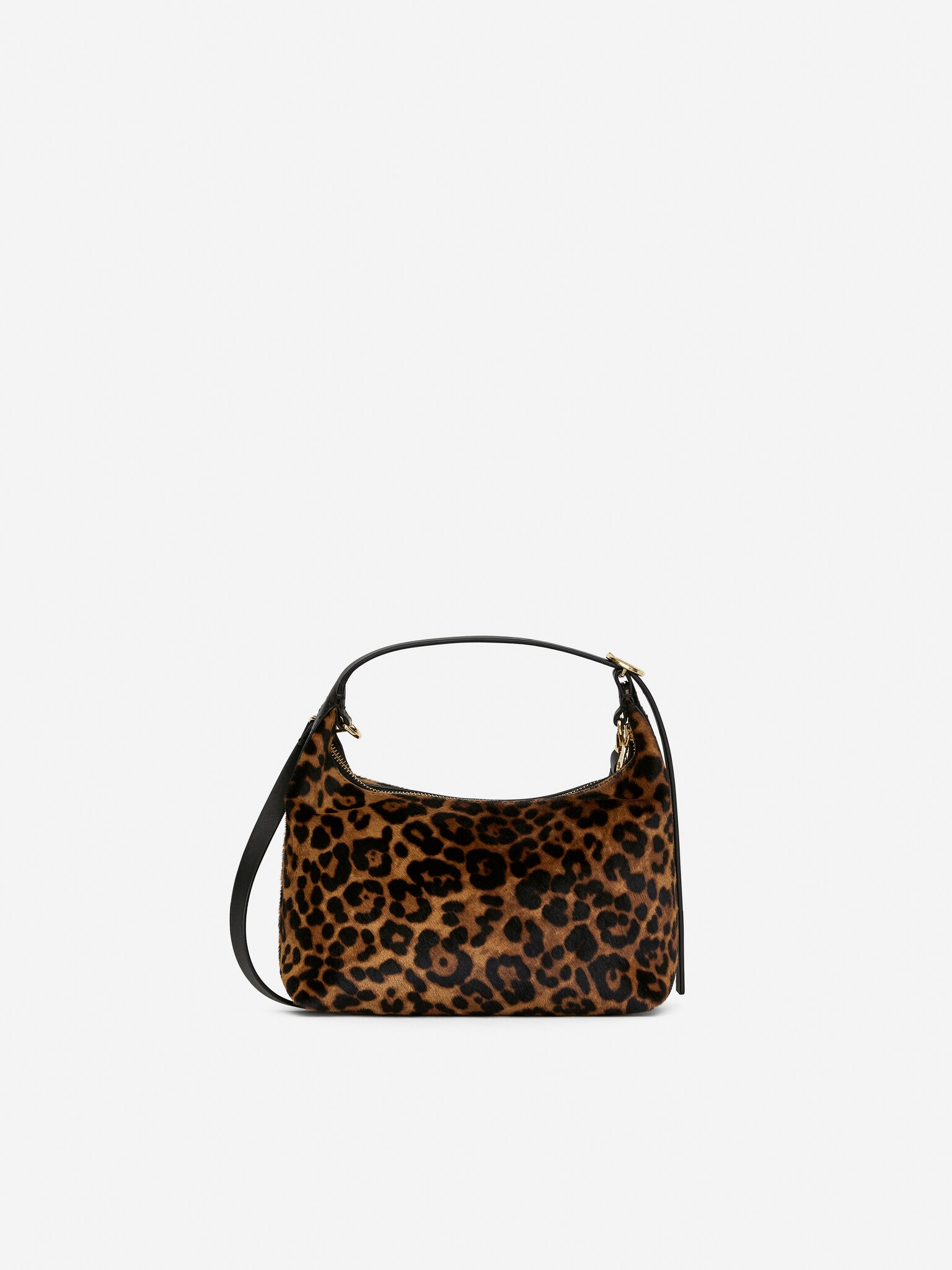 Sac carré en cuir - Marron/Noir - 2