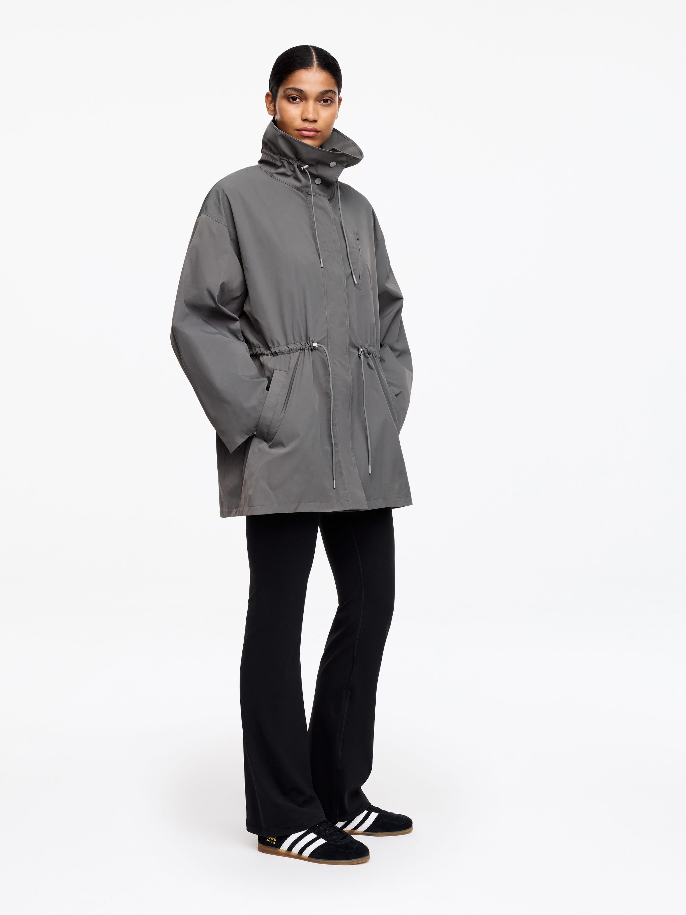 High-Collar Nylon Jacket