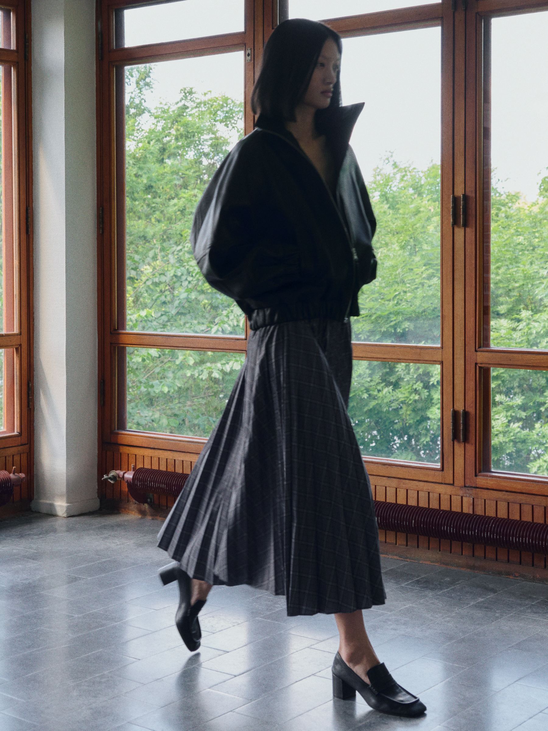 Plisserad kjol - Grå/rutig - Regular fit - Women - StillMedia/Environmental - 1