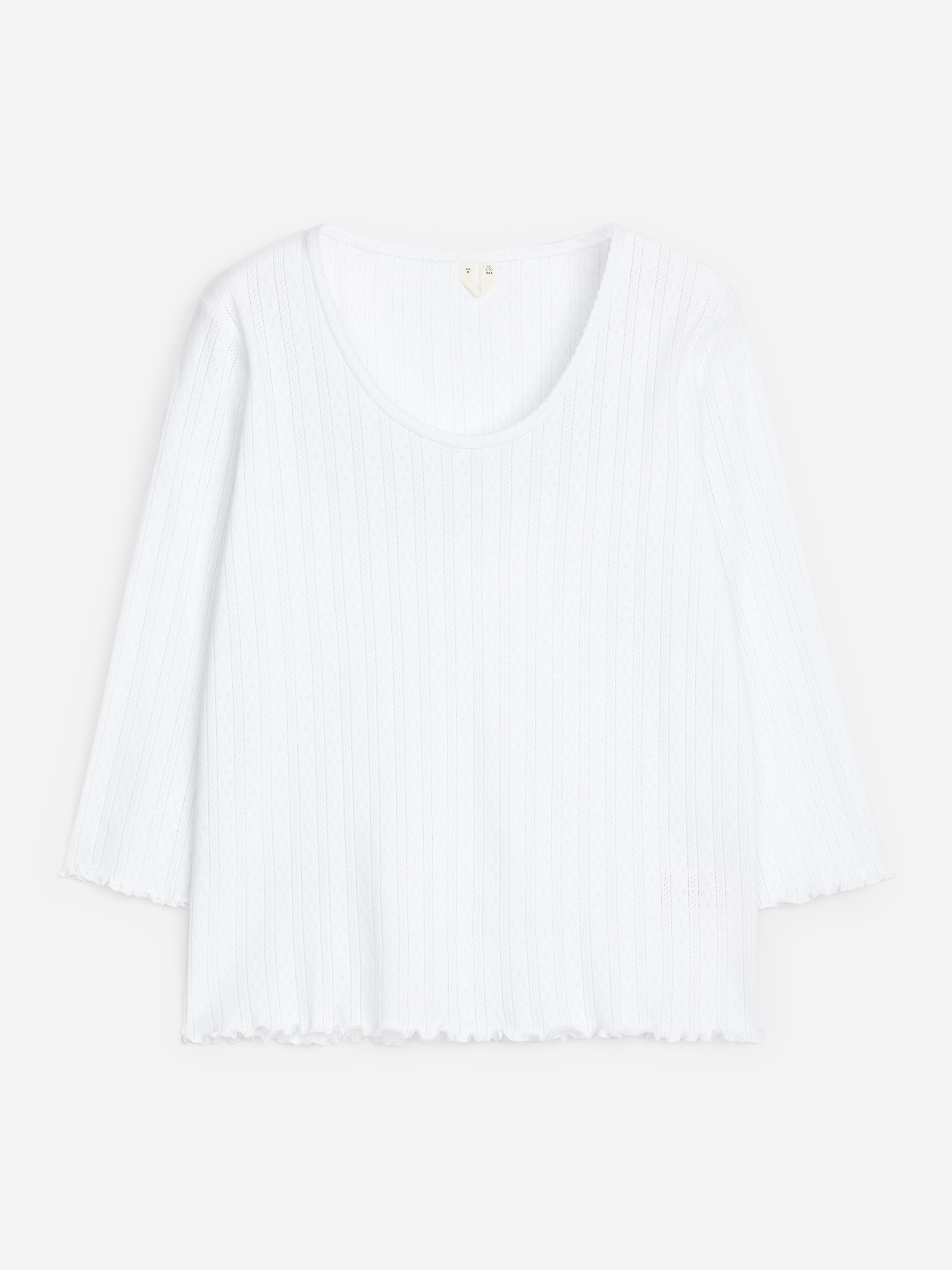 Pointelle-strikket top - Hvid
