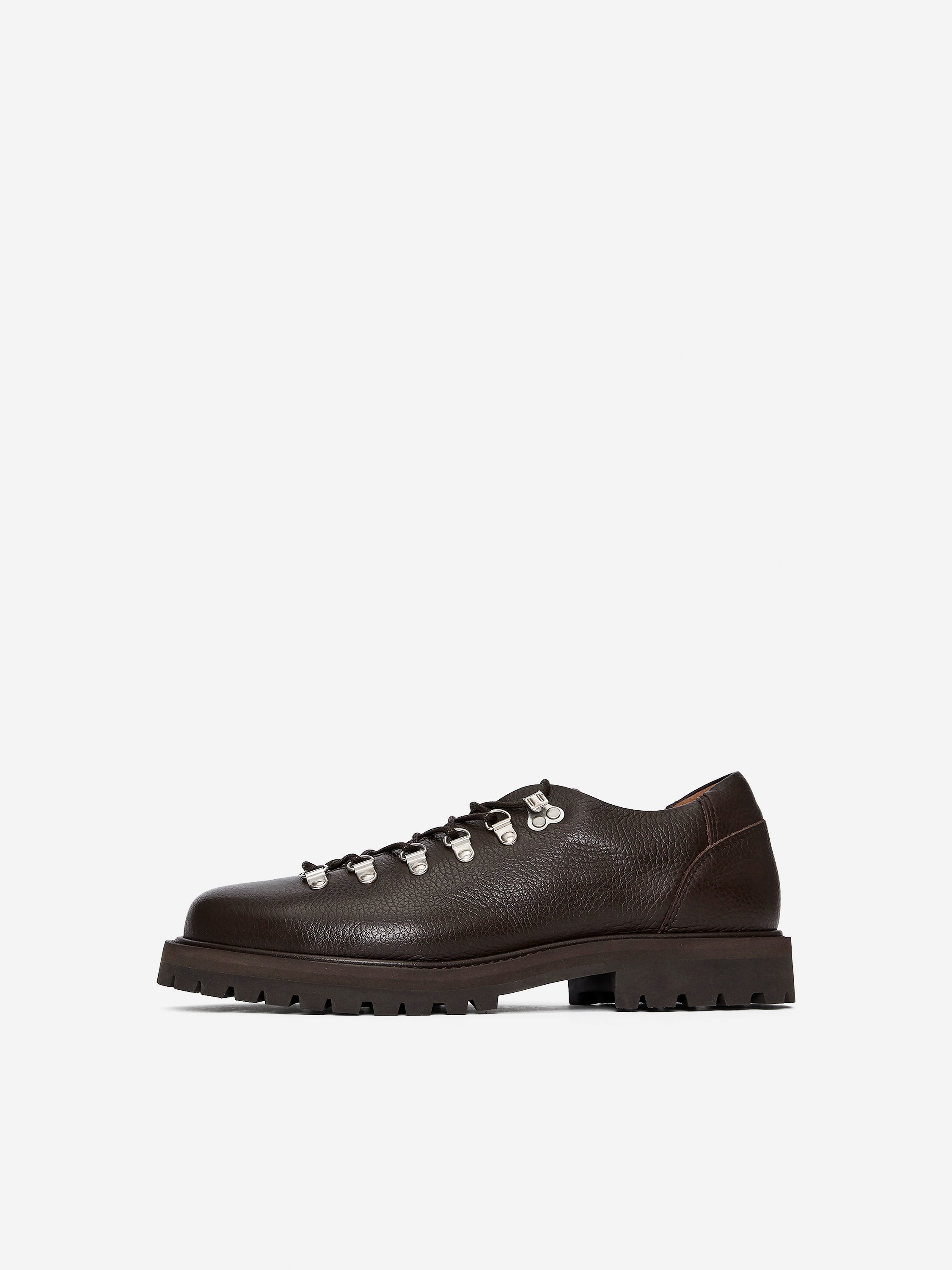 Leather Hiking Shoes - Dark Brown - Men - StillMedia/DescriptiveStillLife - 1