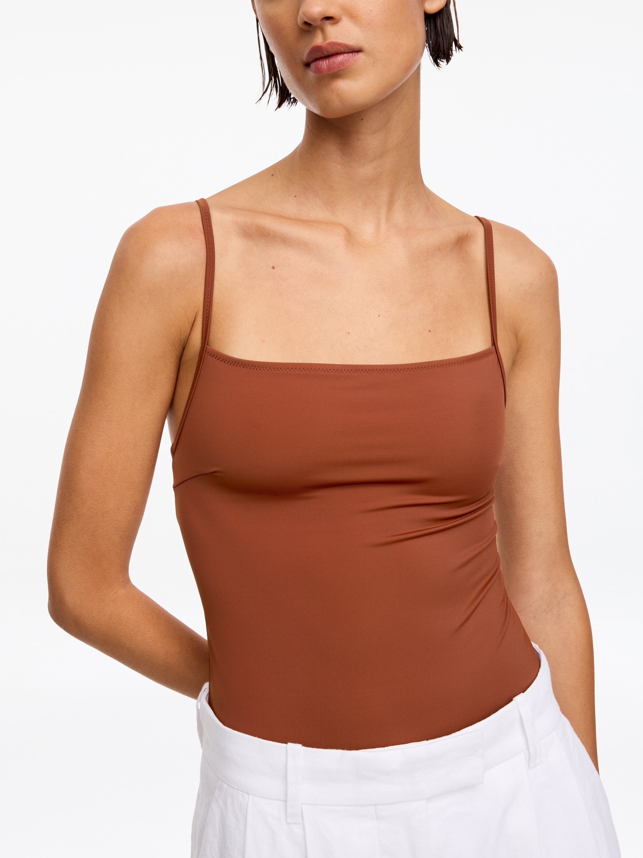 Bañador de cuello cuadrado - Marrón - Women - StillMedia/Lookbook - 4