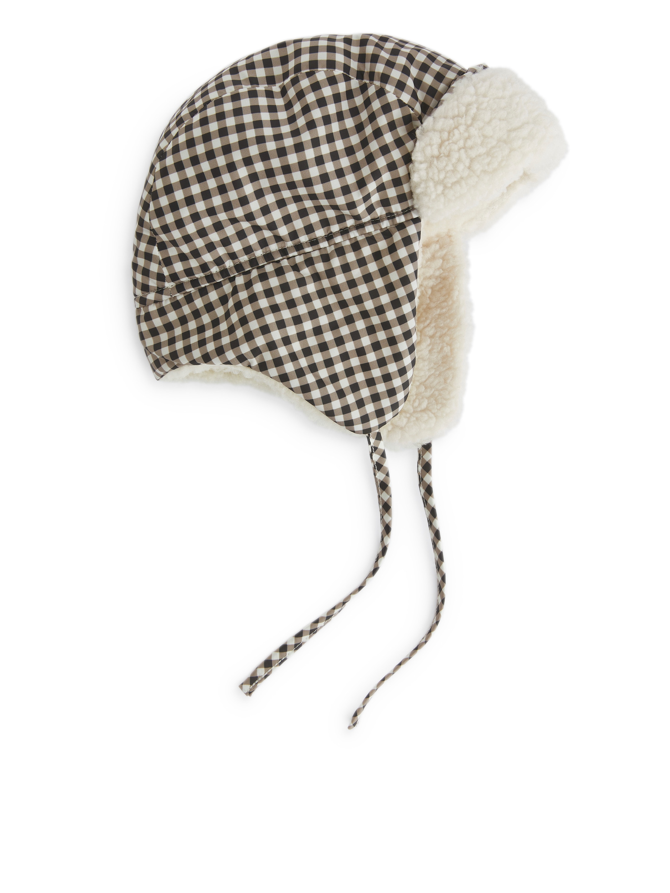 Pile-Lined Earflap Cap - White/Black - Children - StillMedia/DescriptiveStillLife - 1