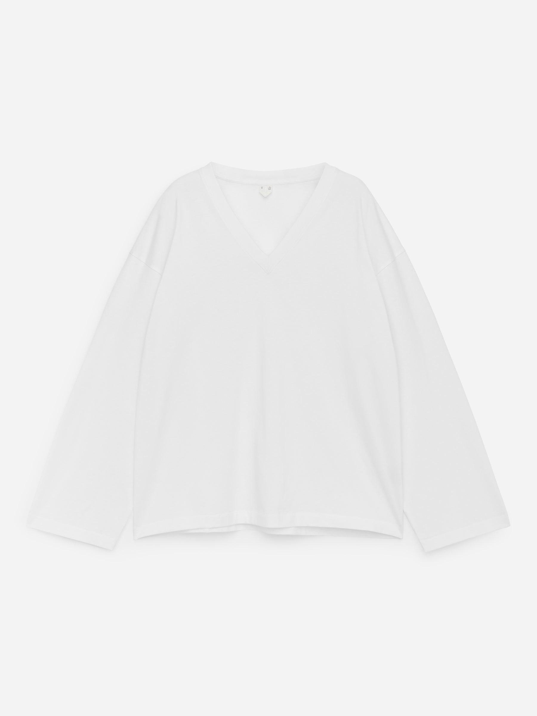 T-shirt z wycięciem w szpic-#FFFFFF-18118