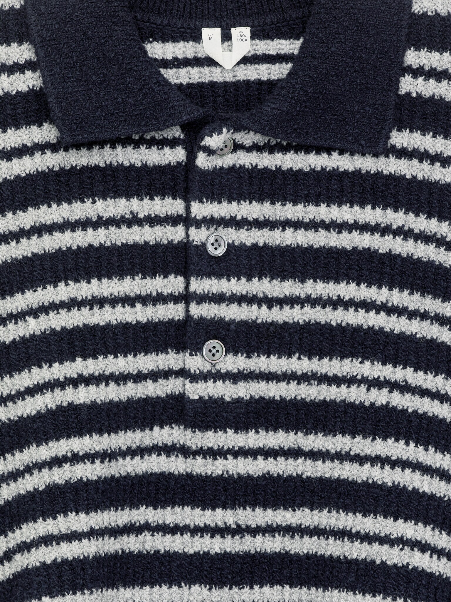 Pull polo en maille - Bleu foncé/Blanc cassé - 4