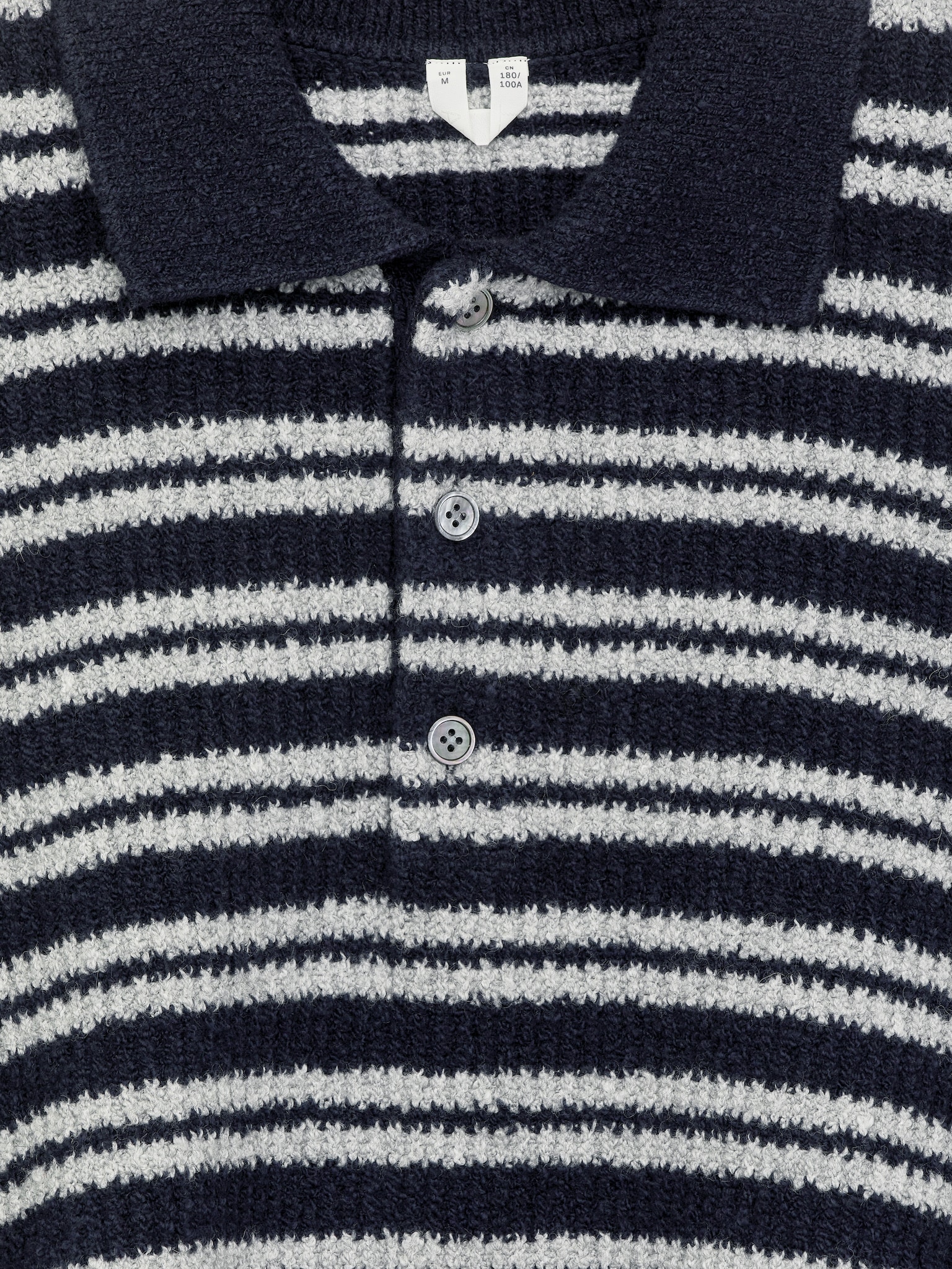 Pull polo en maille - Bleu foncé/Blanc cassé - 6