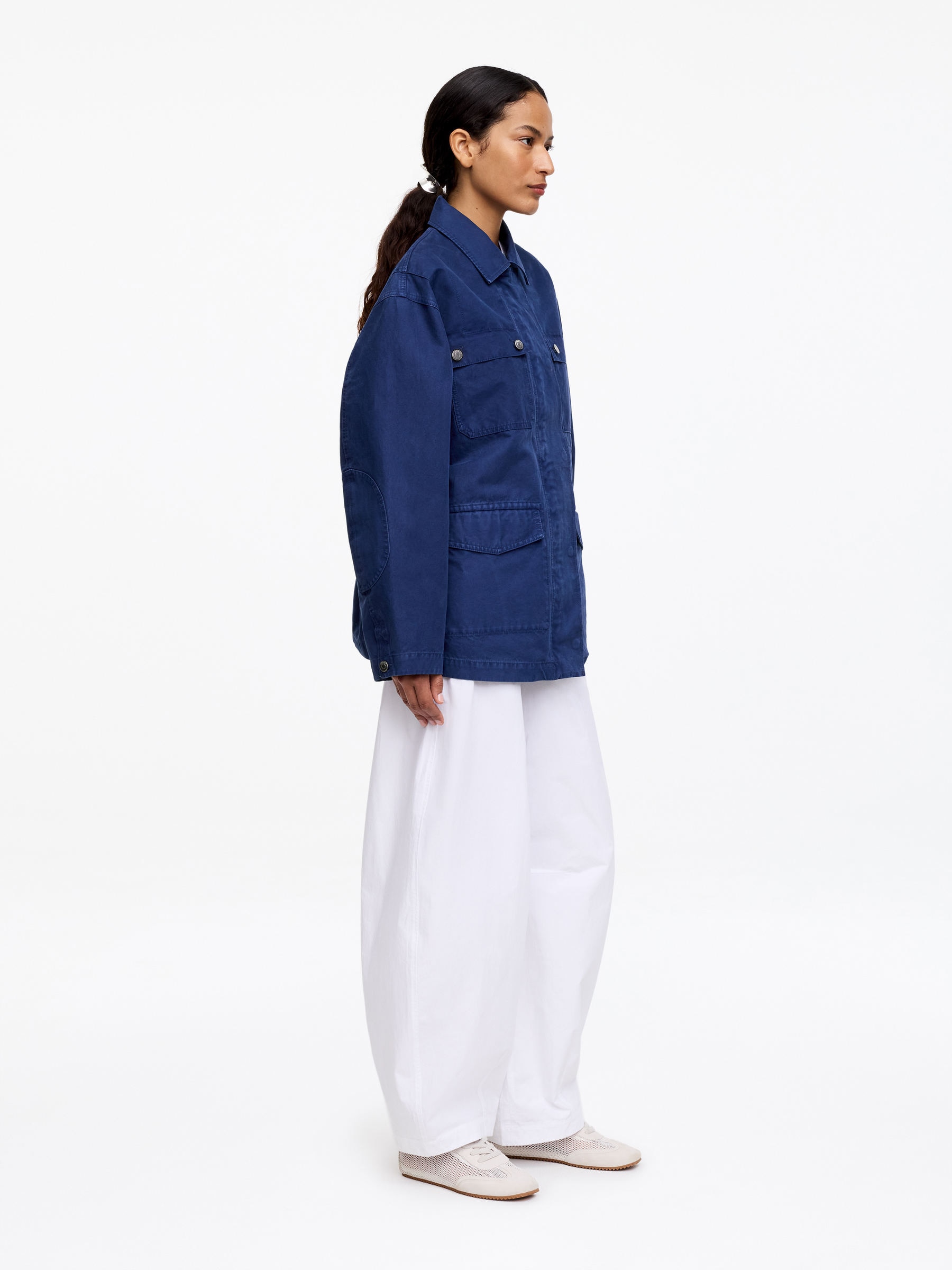 Workwear Jacket - Dark Blue - Oversized - Women - StillMedia/Lookbook - 4