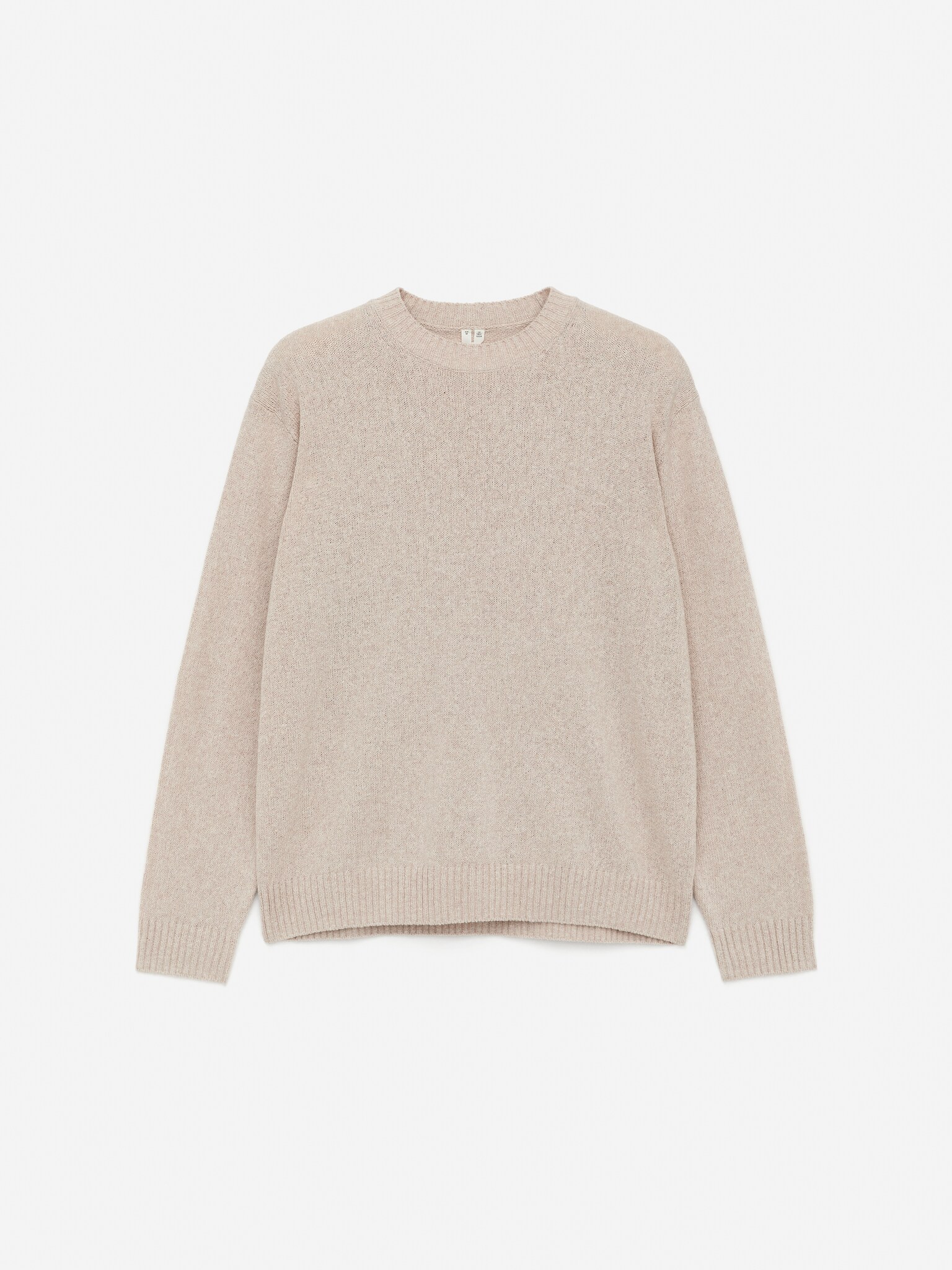 Pull en lin et soie - Beige clair/Bleu foncé - 1