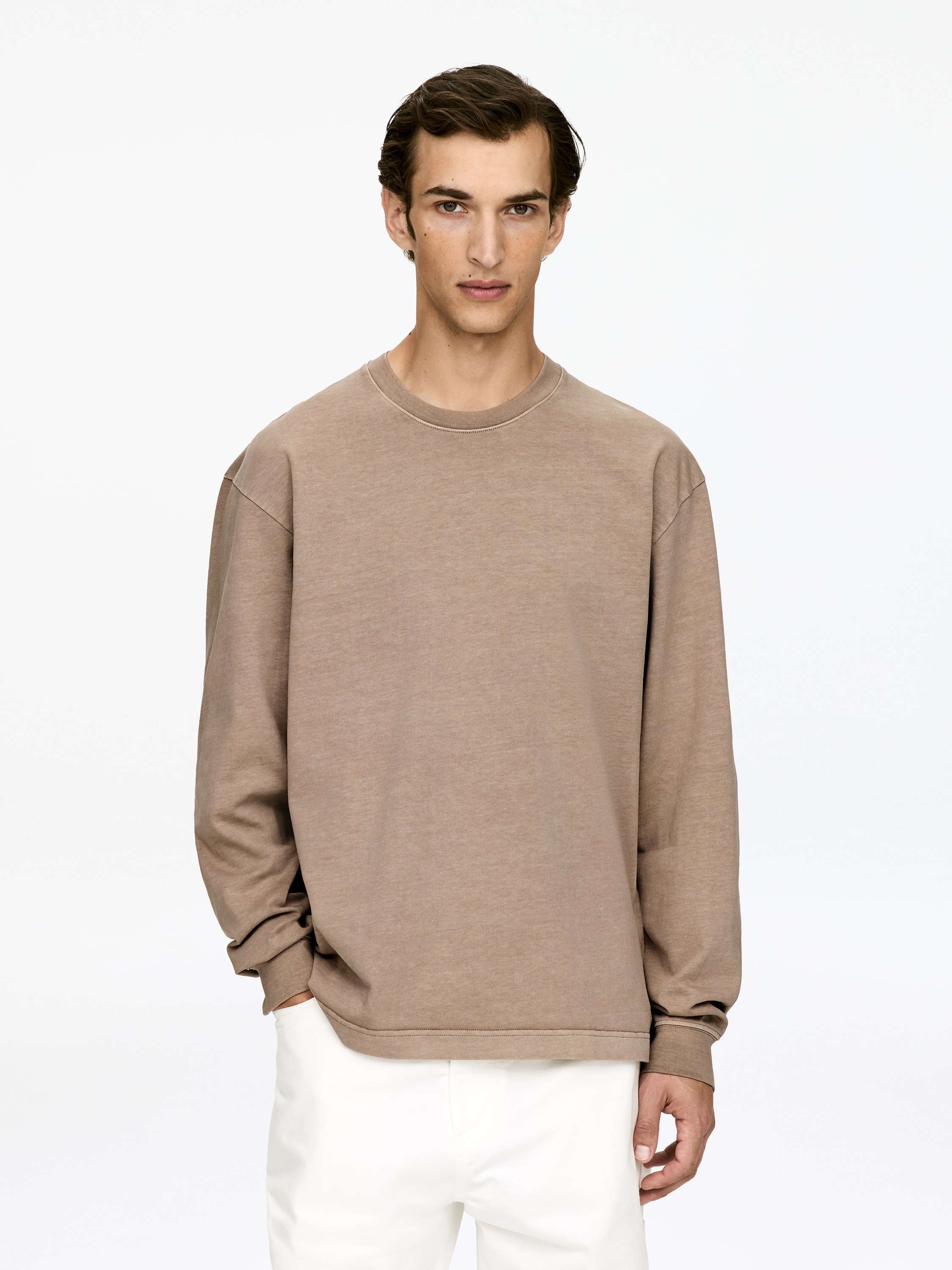 Long-Sleeve T-Shirt - Faded Beige/Faded Blue/Faded Black