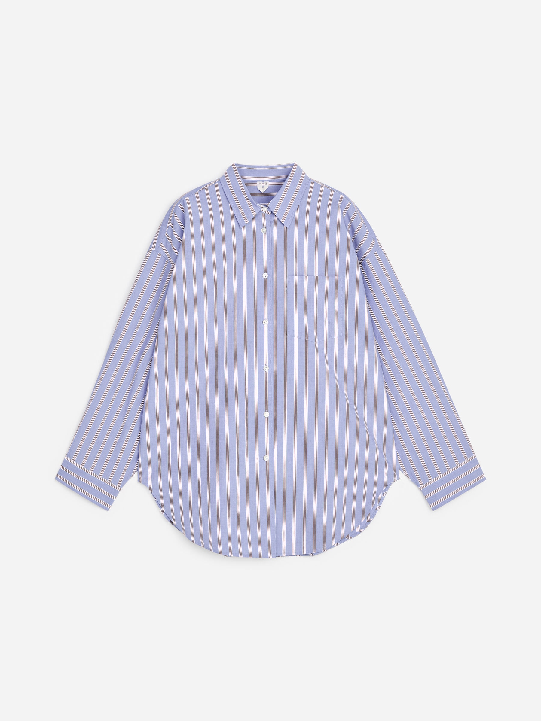 Oversized Batwing Shirt-#7284B8-18970
