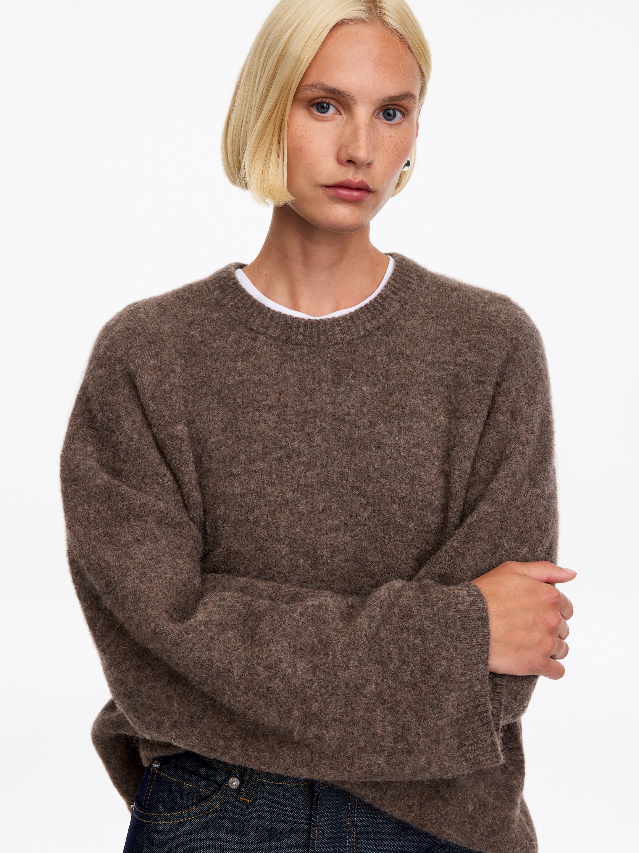 Jersey de mezcla de lana y alpaca - Marrón - Oversized - women - StillMedia/Lookbook - 6