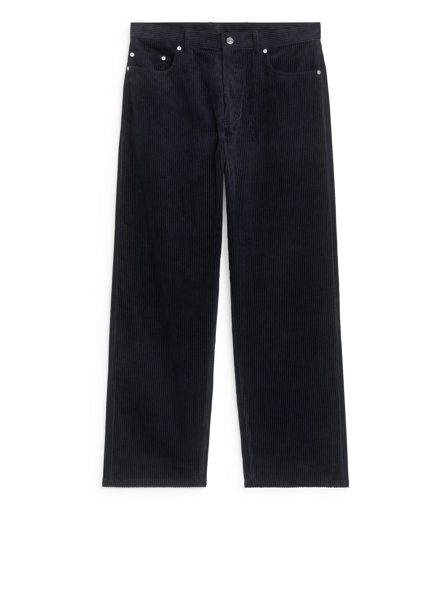 Pantaloni in velluto a coste con vestibilità ampia - Blu scuro/Nero/Talpa scuro
