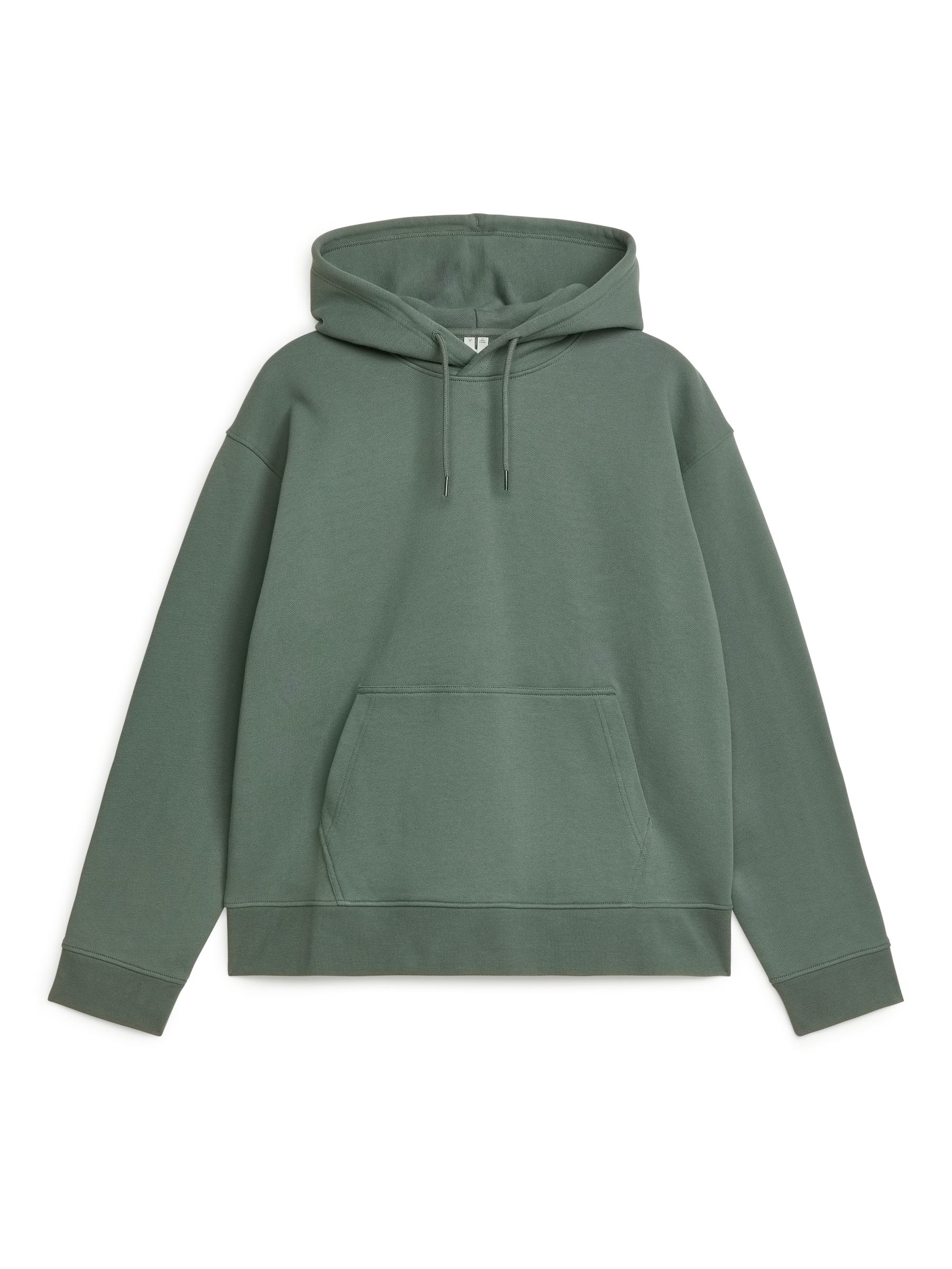Sudadera con capucha de felpa relaxed fit - Verde empolvado - Corte holgado - Men - StillMedia/DescriptiveStillLife - 1