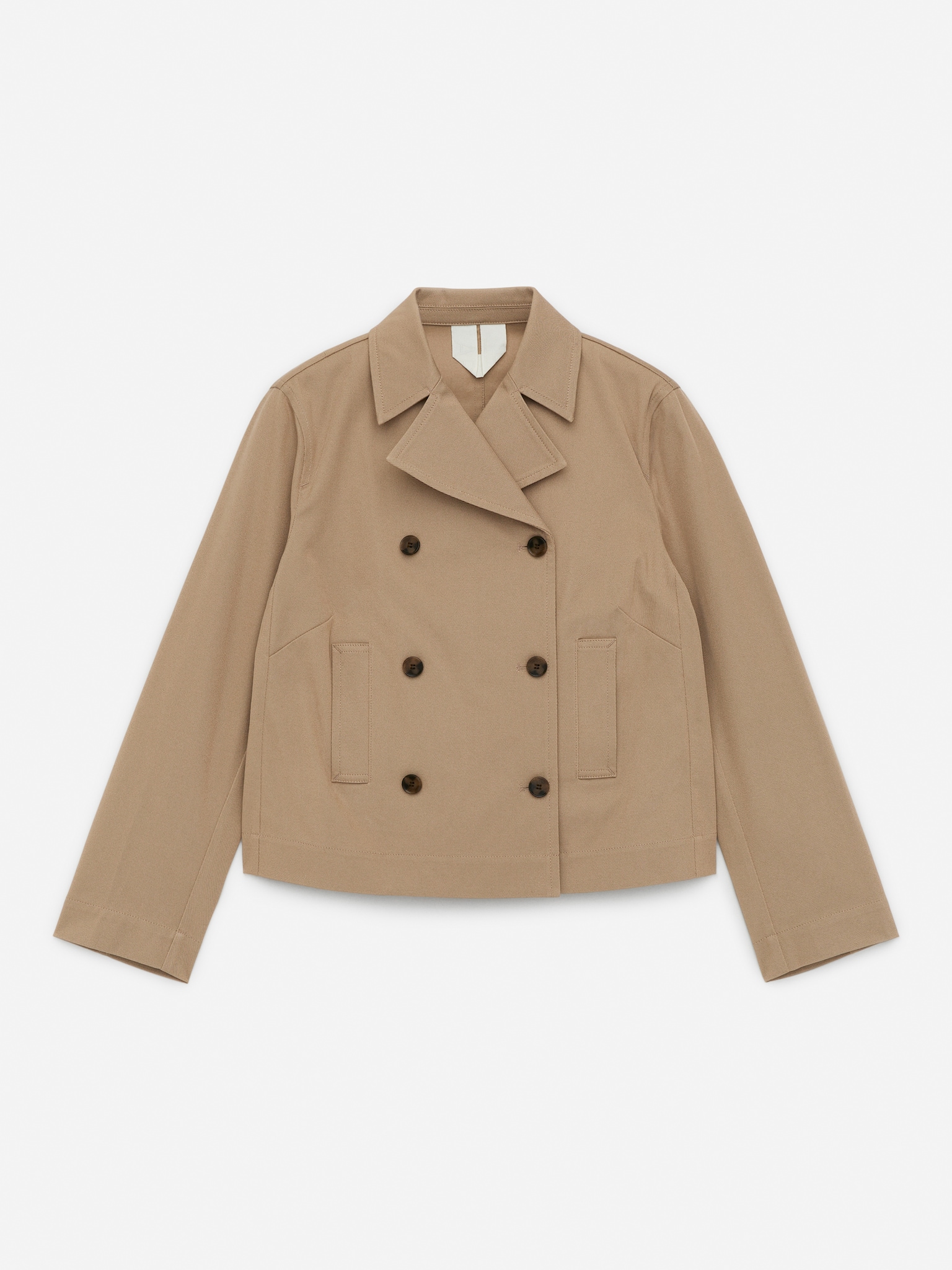 Blazer de algodón de doble botonadura - Beige