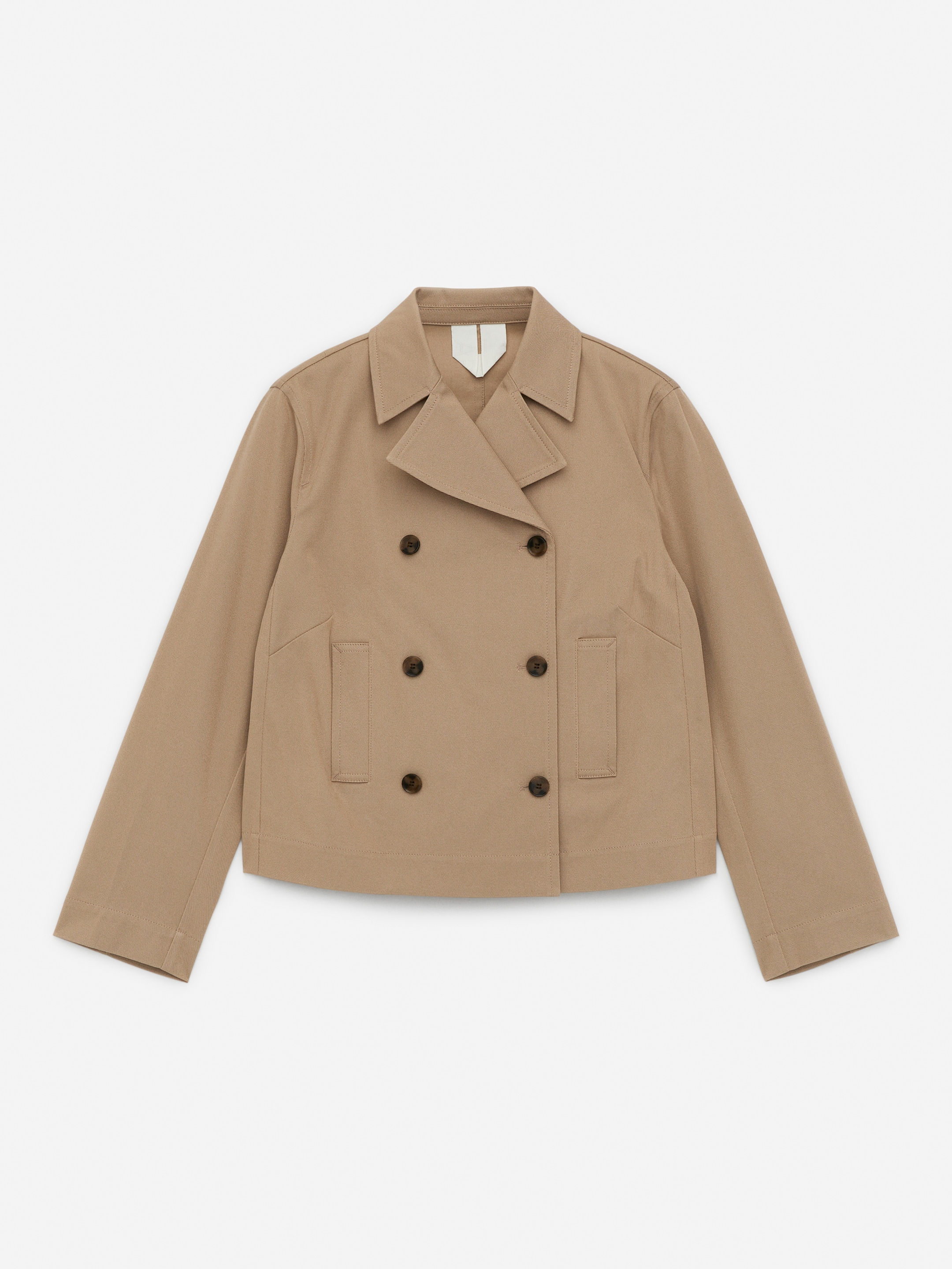 Zweireihiger Baumwollblazer-#A2937C-14384