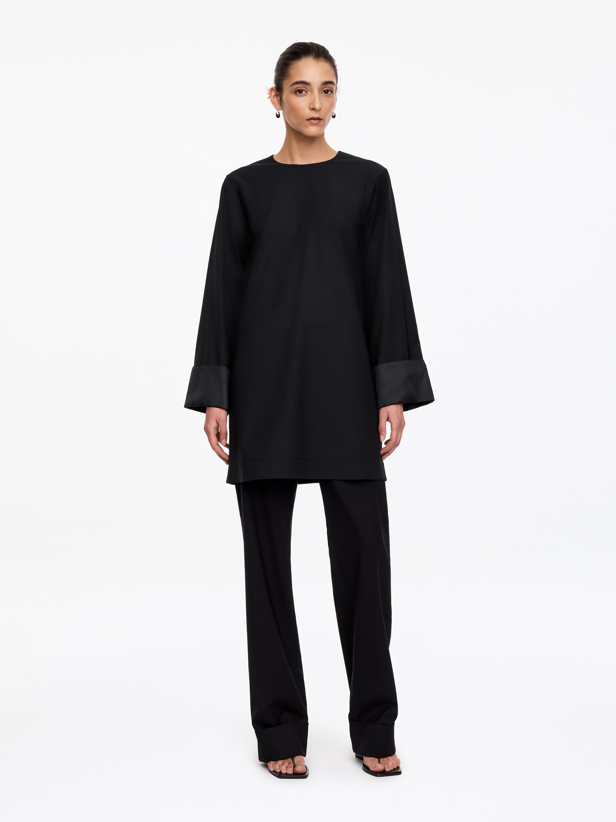 Long-Sleeved Mini Dress - Black - Regular fit - women - StillMedia/Lookbook - 2