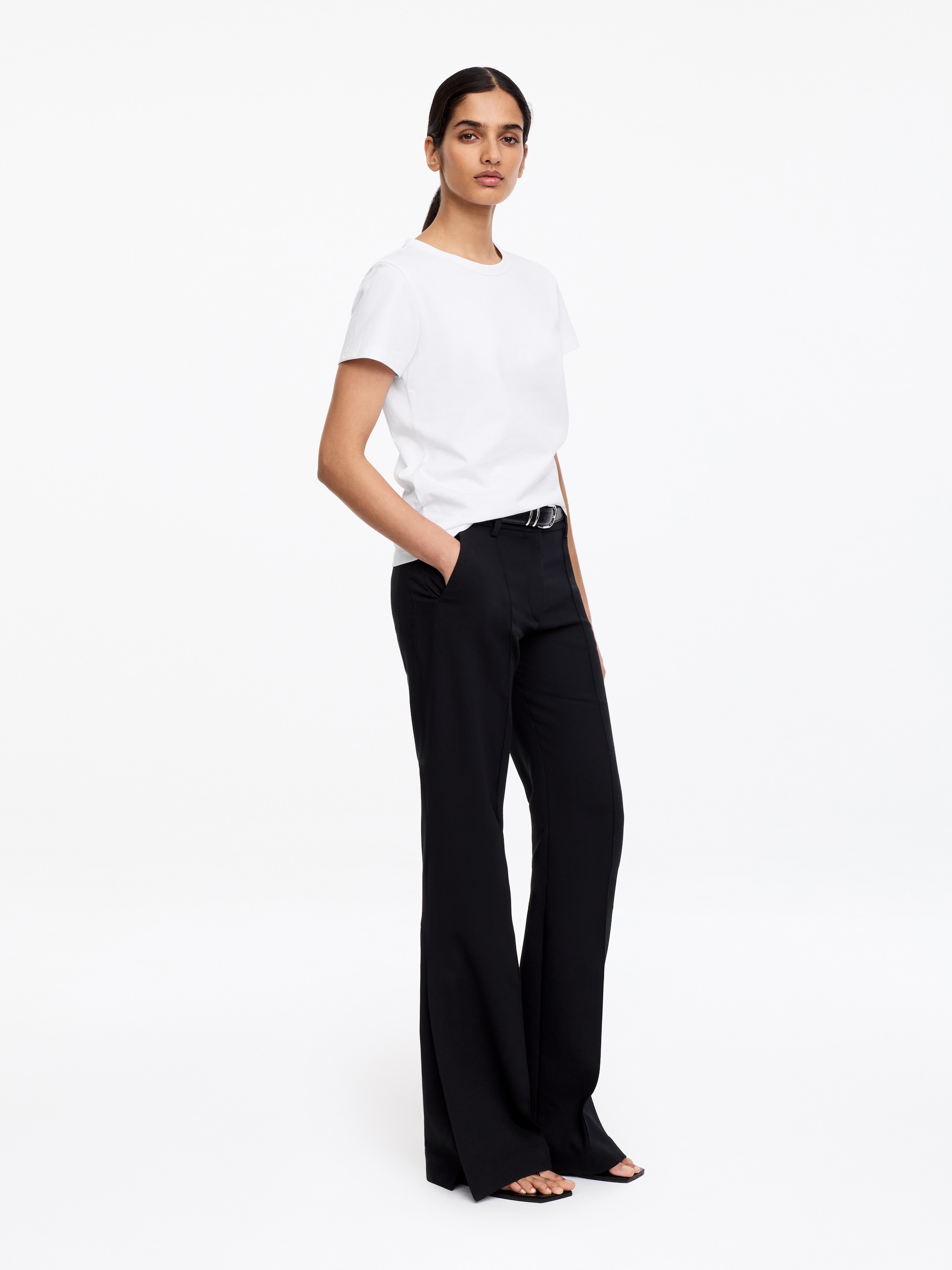 Neat Cotton T-Shirt - White - Slim fit - Women - StillMedia/Lookbook - 4