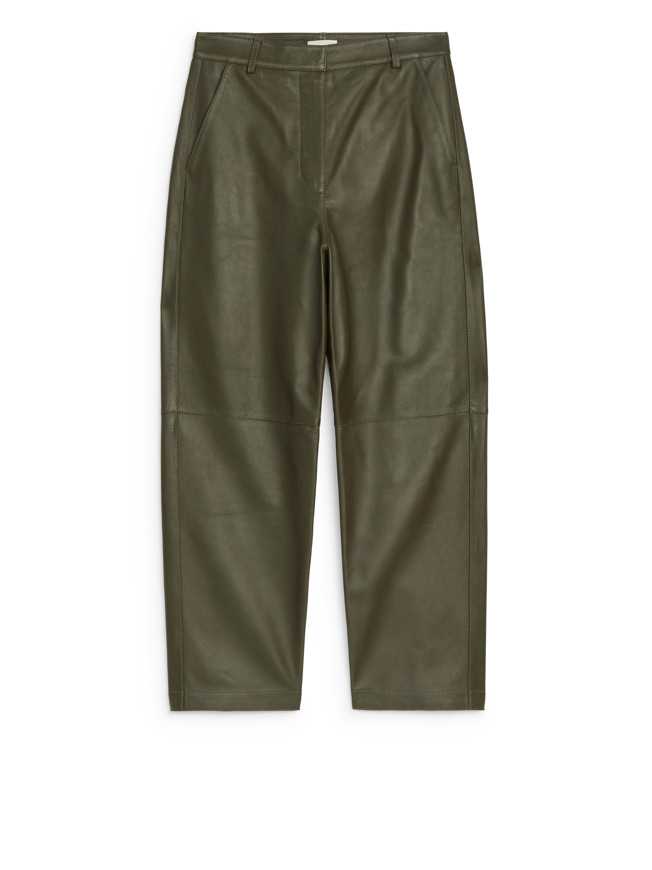 Lockere Lederhose - Khaki - Relaxed Fit - Damen - StillMedia/DescriptiveStillLife - 2