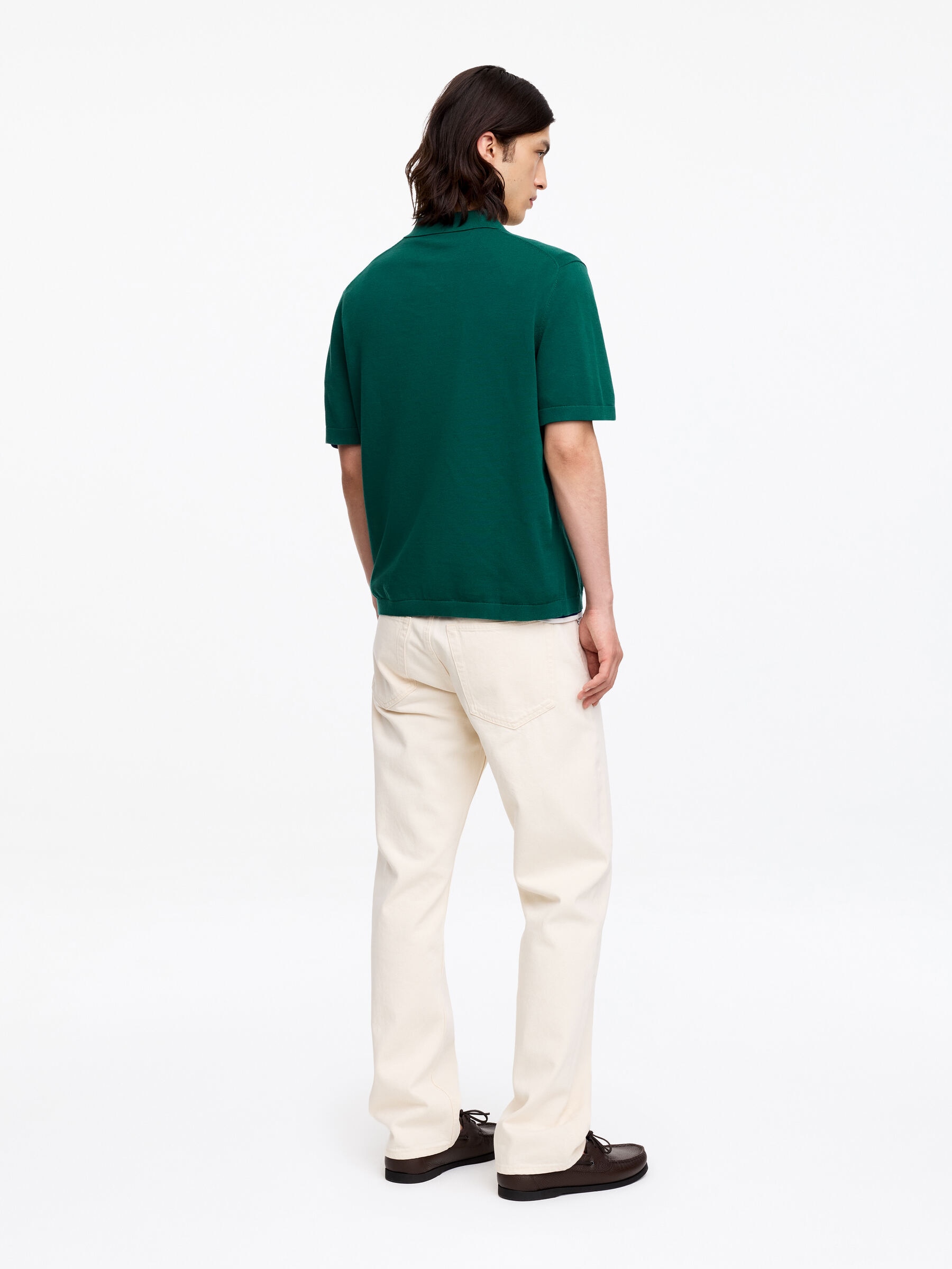 Fine-Knit Polo Shirt - Bright Green - Regular fit - Men - StillMedia/Lookbook - 4