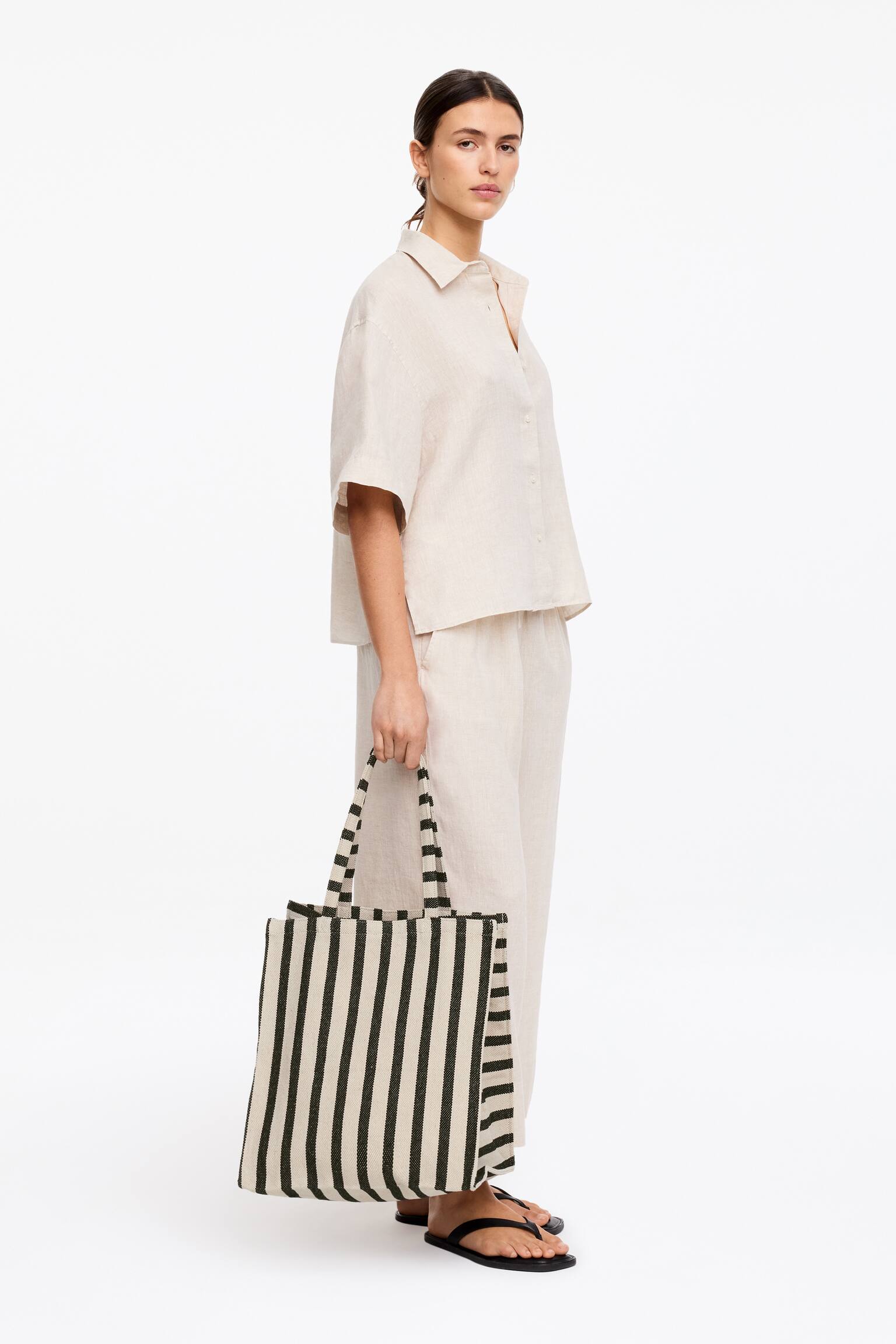 Vászontáska-Fekete/Törtfehér - 6