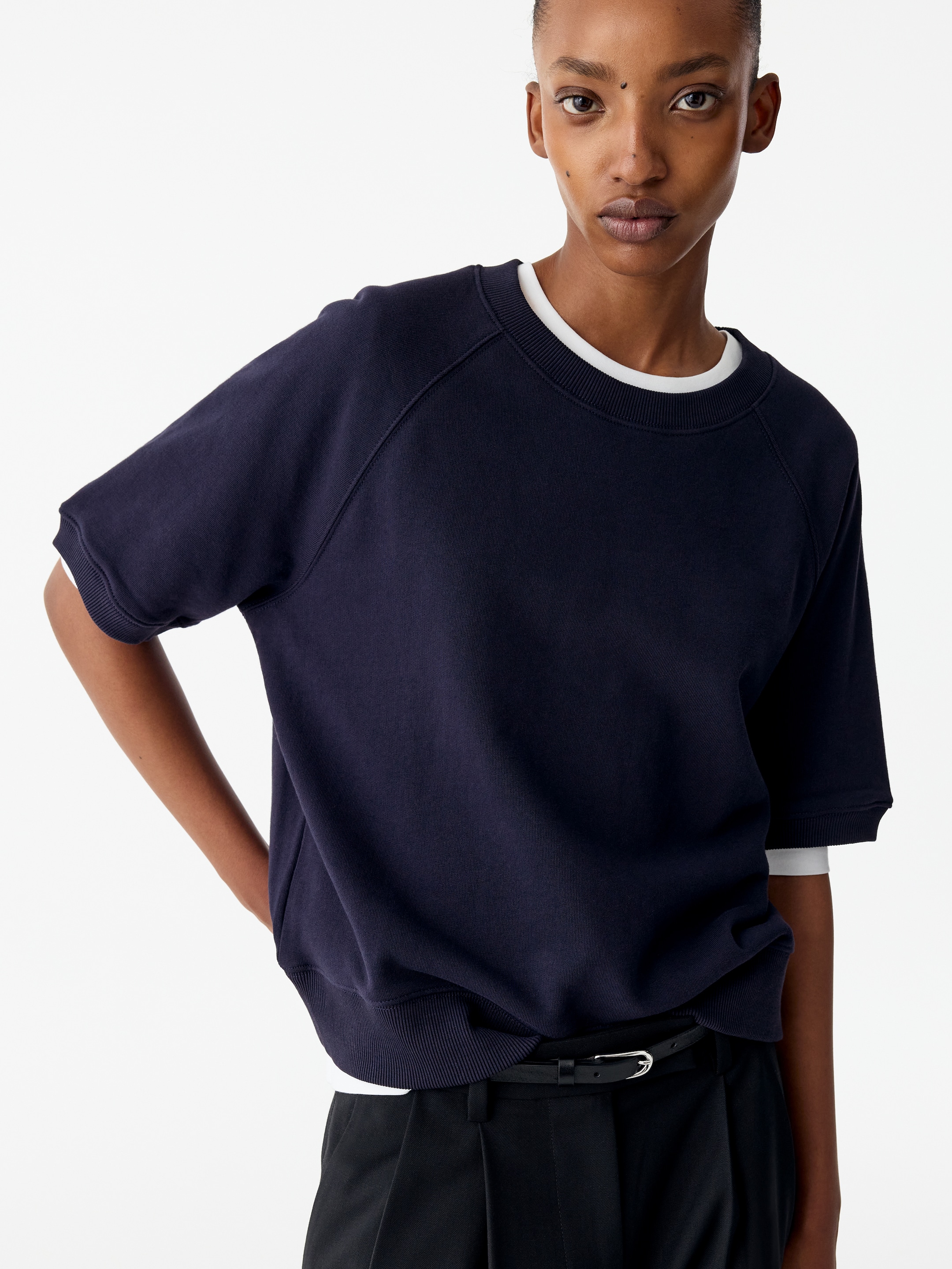 French Terry Sweatshirt - Dark Blue - Regular fit - women - StillMedia/Lookbook - 6