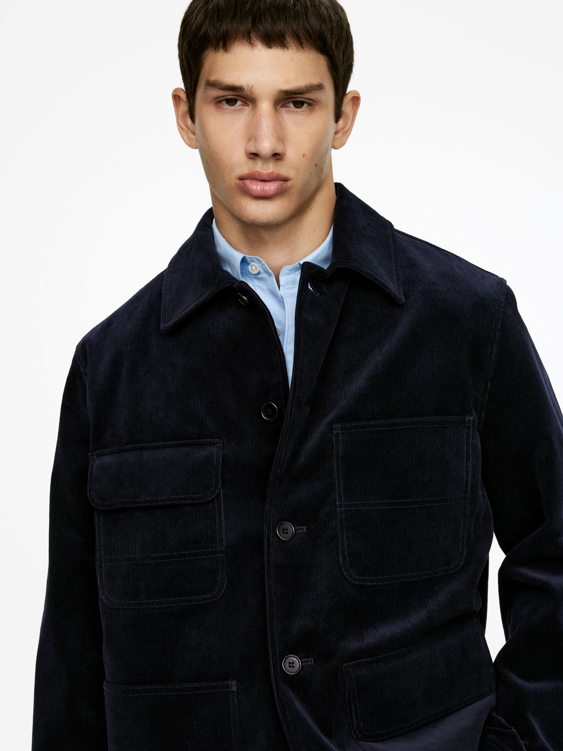 Corduroy Utility Jacket - Dark Blue - Loose fit - Men - StillMedia/Lookbook - 7