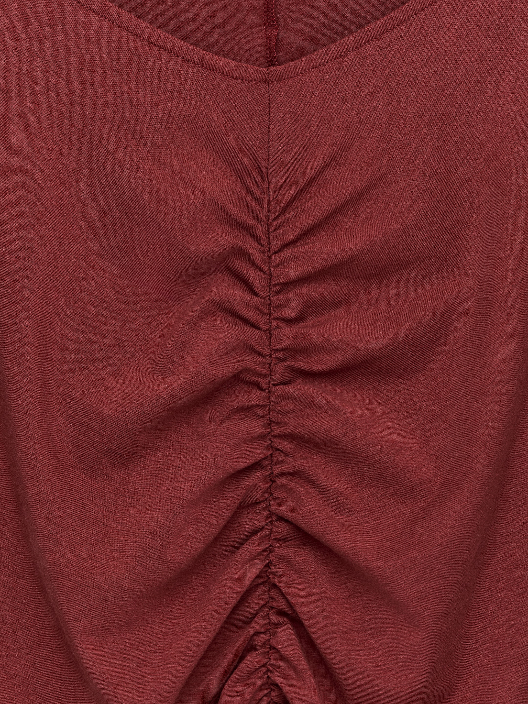 Topp med rynk - Mörkröd - Slim fit - Women - StillMedia/DescriptiveDetail - 2