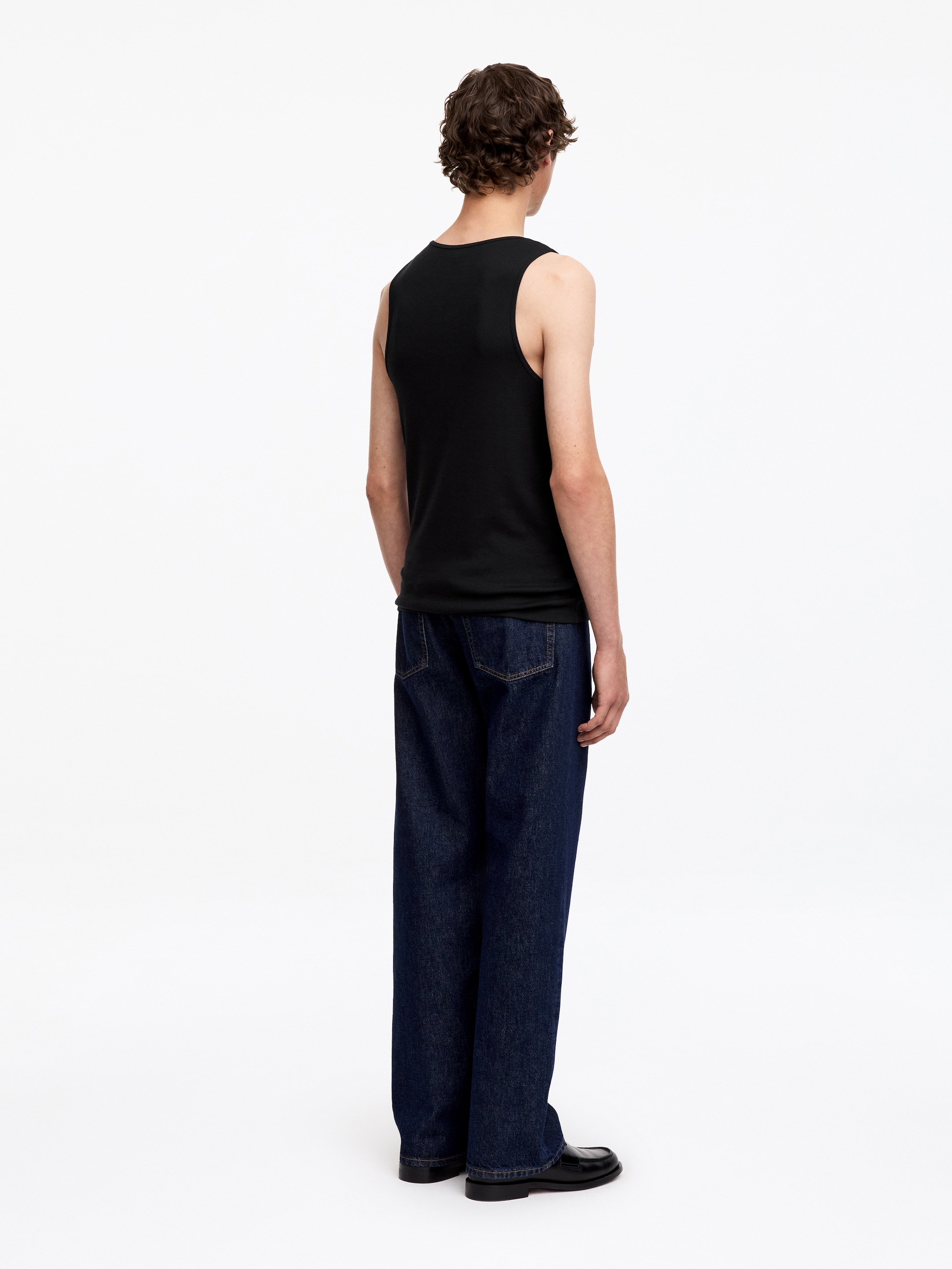 Ribbed Tank Top - Black - Regular fit - Men - StillMedia/Lookbook - 2